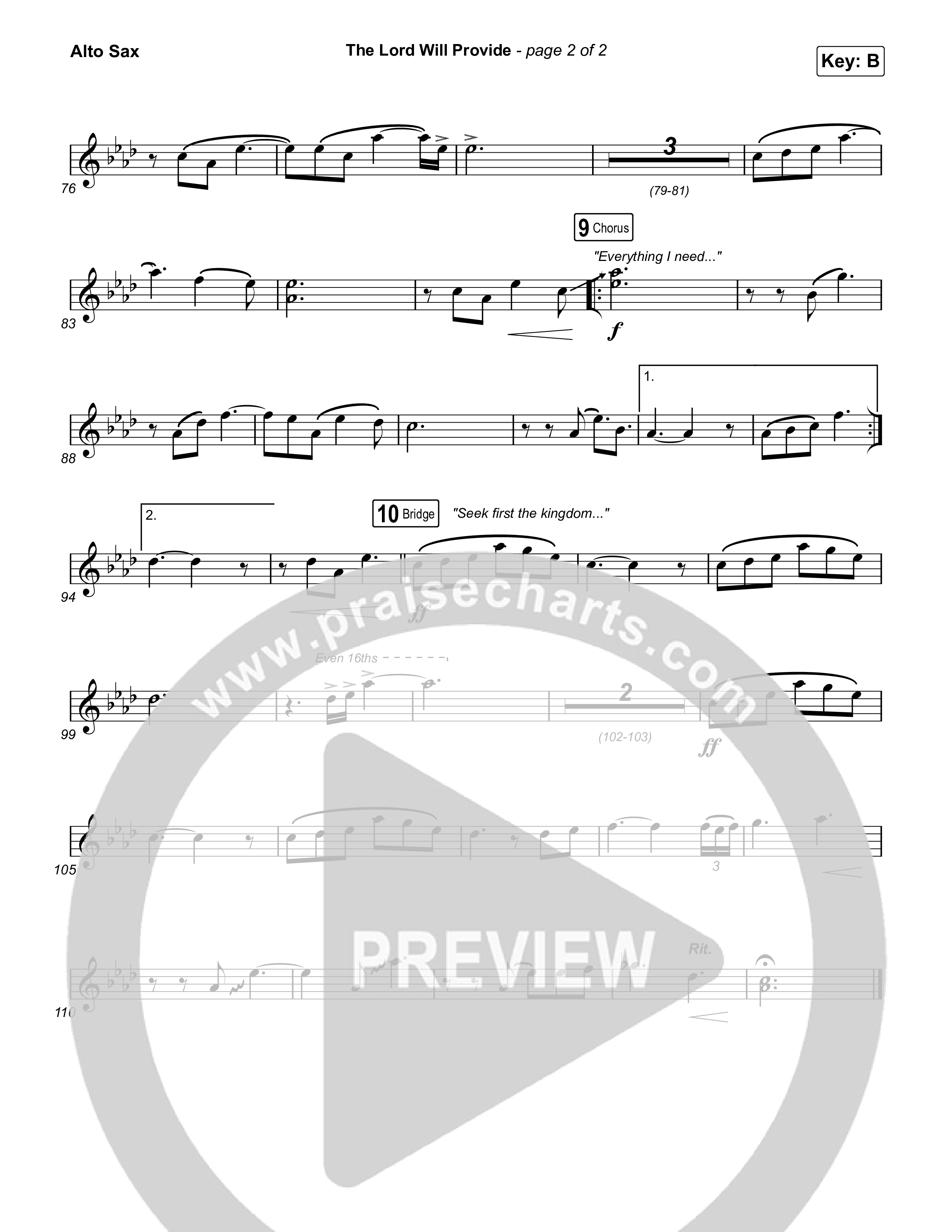 The Lord Will Provide (Live From Passion 2024) Sax Pack (Passion / Landon Wolfe)