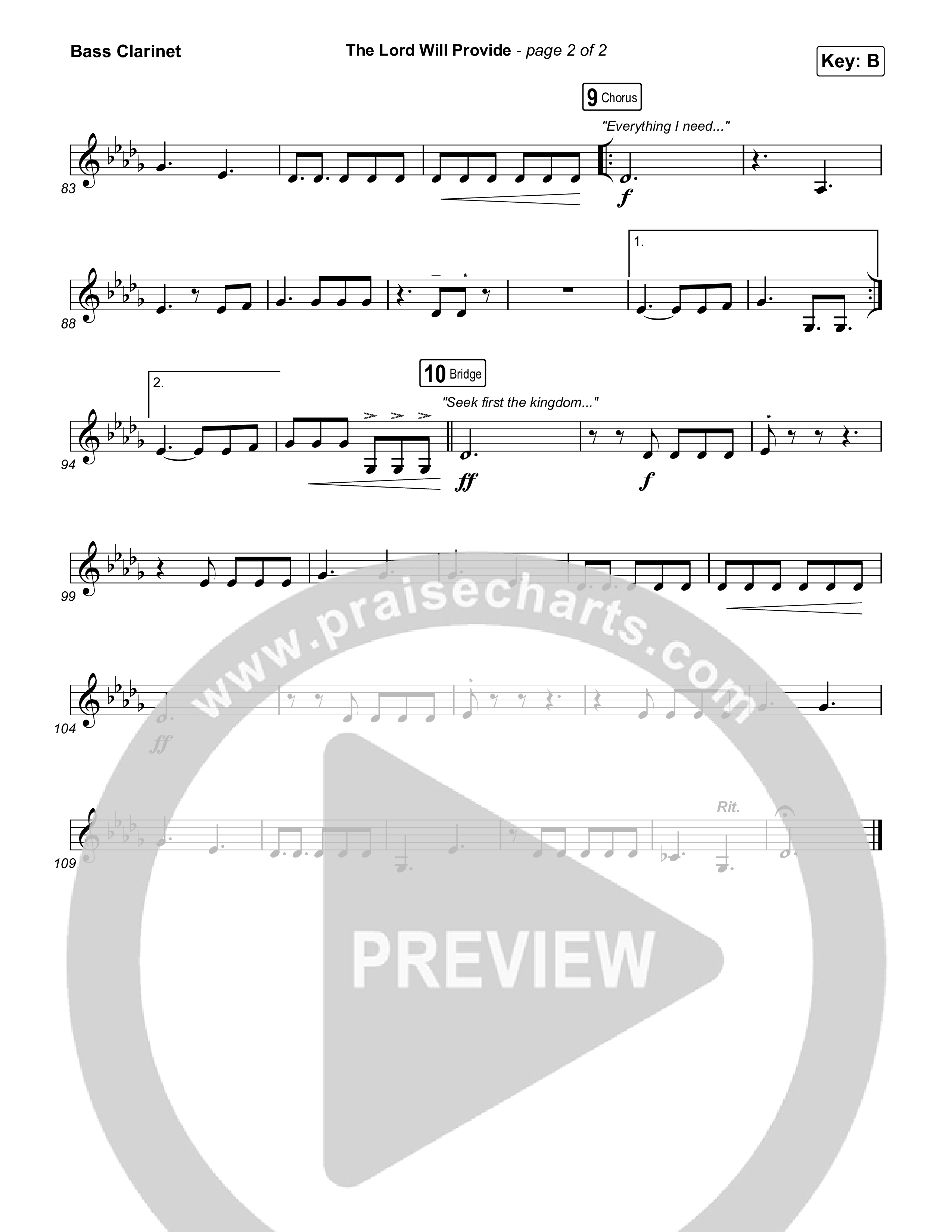 The Lord Will Provide (Live From Passion 2024) Bass Clarinet (Passion / Landon Wolfe)