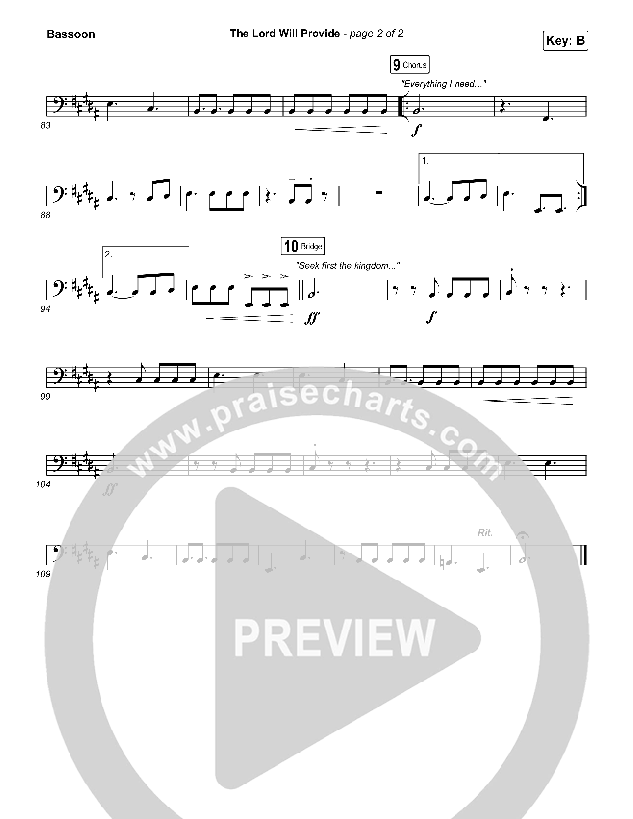 The Lord Will Provide (Live From Passion 2024) Bassoon (Passion / Landon Wolfe)