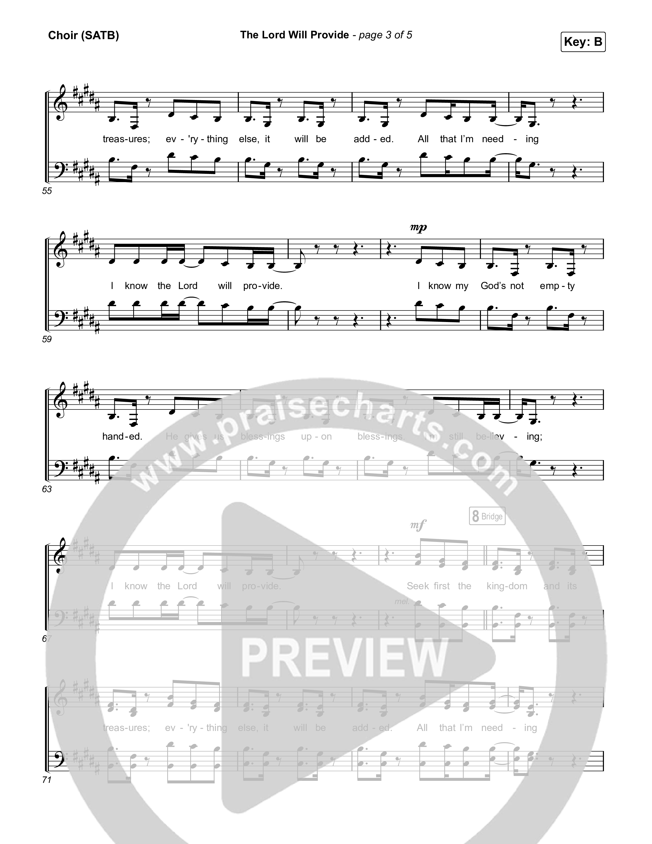 The Lord Will Provide Choir Sheet (SATB) (Passion / Landon Wolfe)