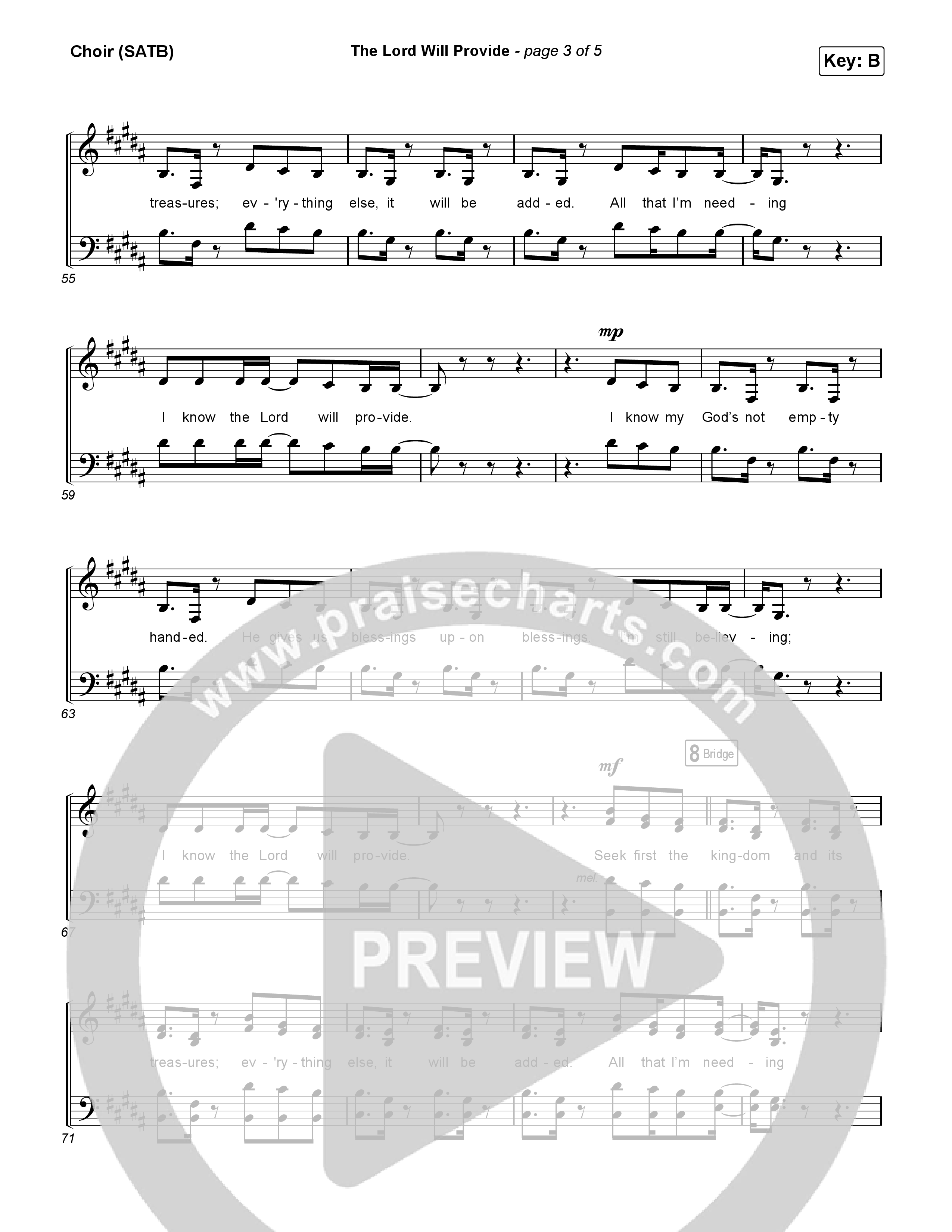 The Lord Will Provide (Live From Passion 2024) Choir Sheet (SATB) (Passion / Landon Wolfe)