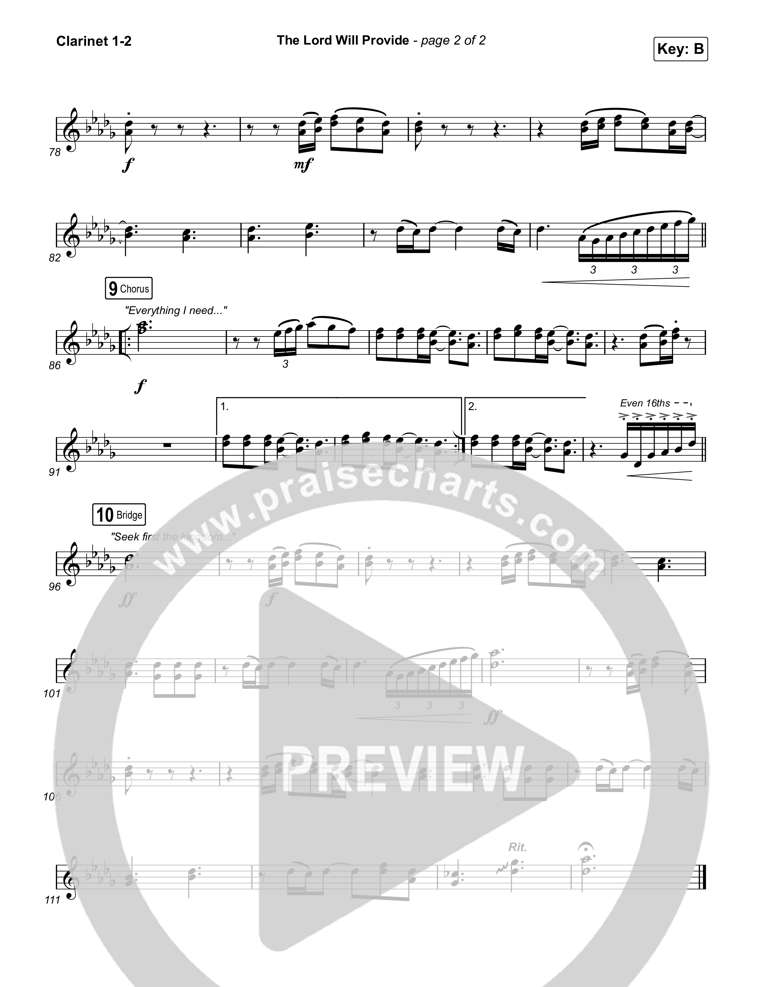 The Lord Will Provide (Live From Passion 2024) Clarinet 1/2 (Passion / Landon Wolfe)