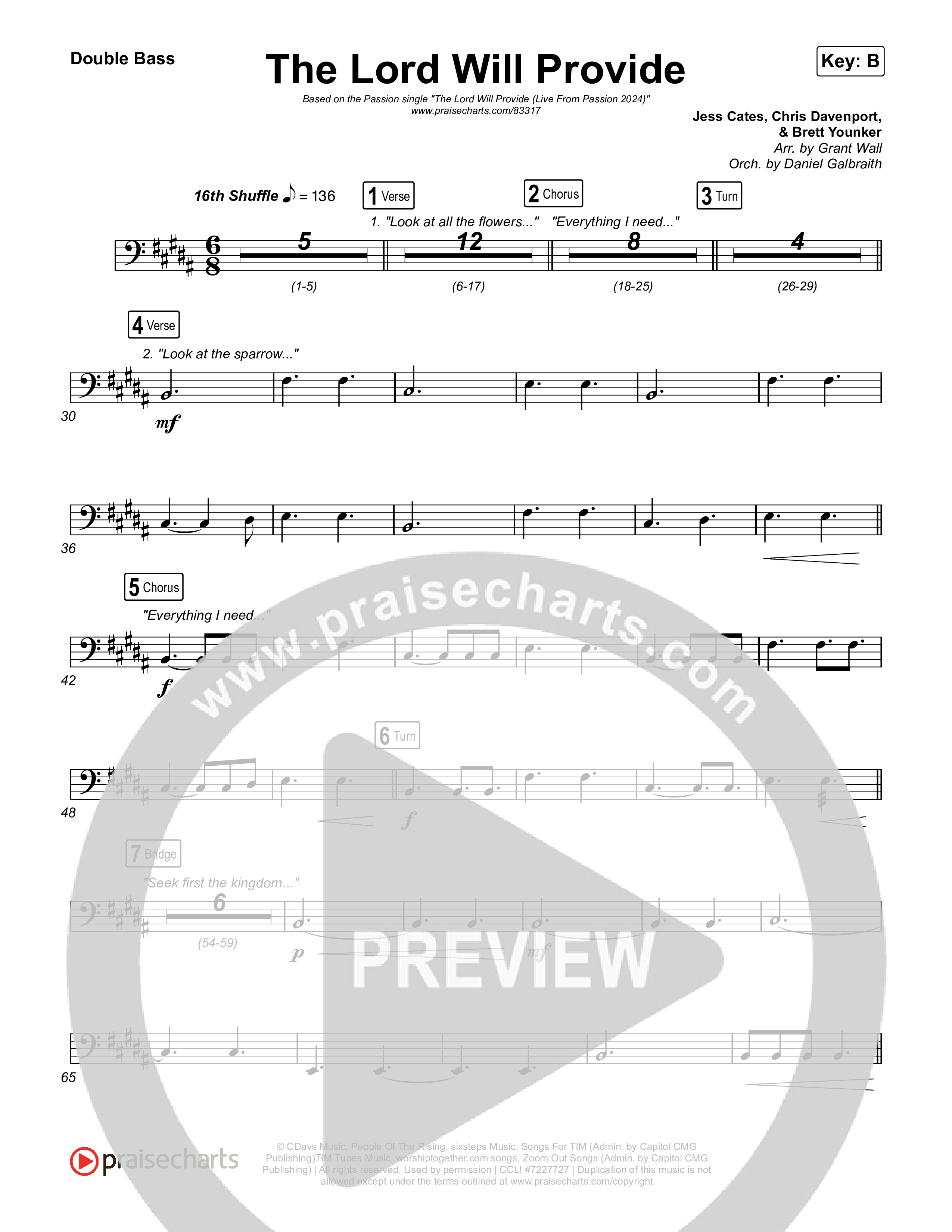 The Lord Will Provide (Live From Passion 2024) String Bass (Passion / Landon Wolfe)