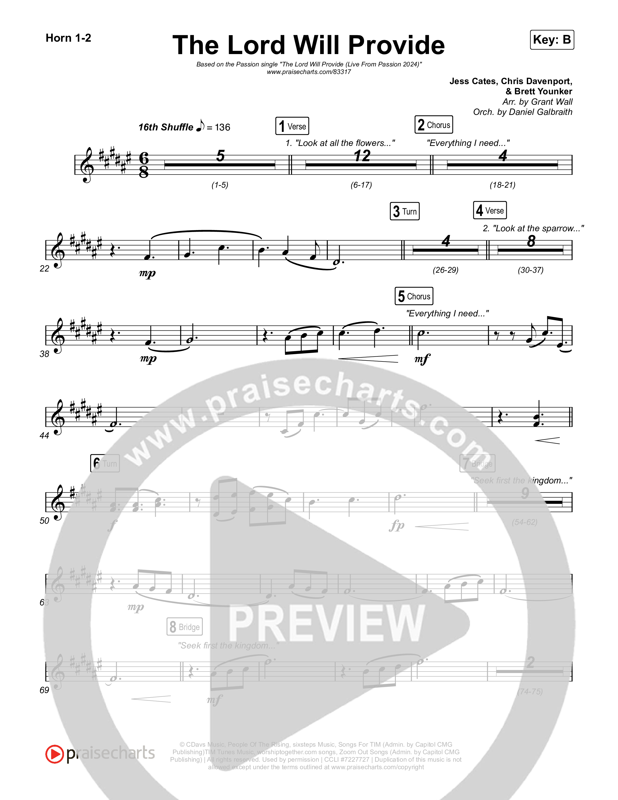 The Lord Will Provide French Horn 1,2 (Passion / Landon Wolfe)