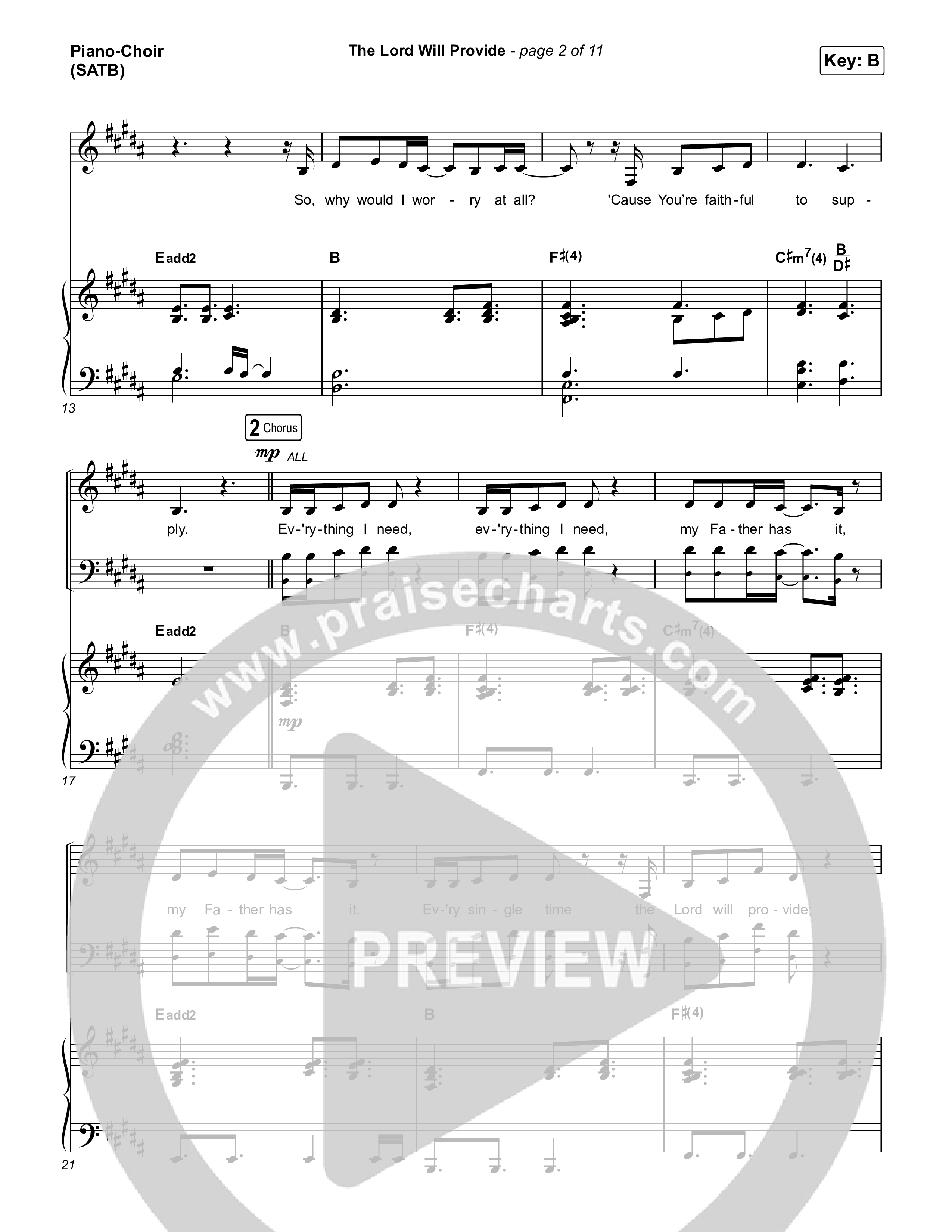 The Lord Will Provide Piano/Vocal (SATB) (Passion / Landon Wolfe)
