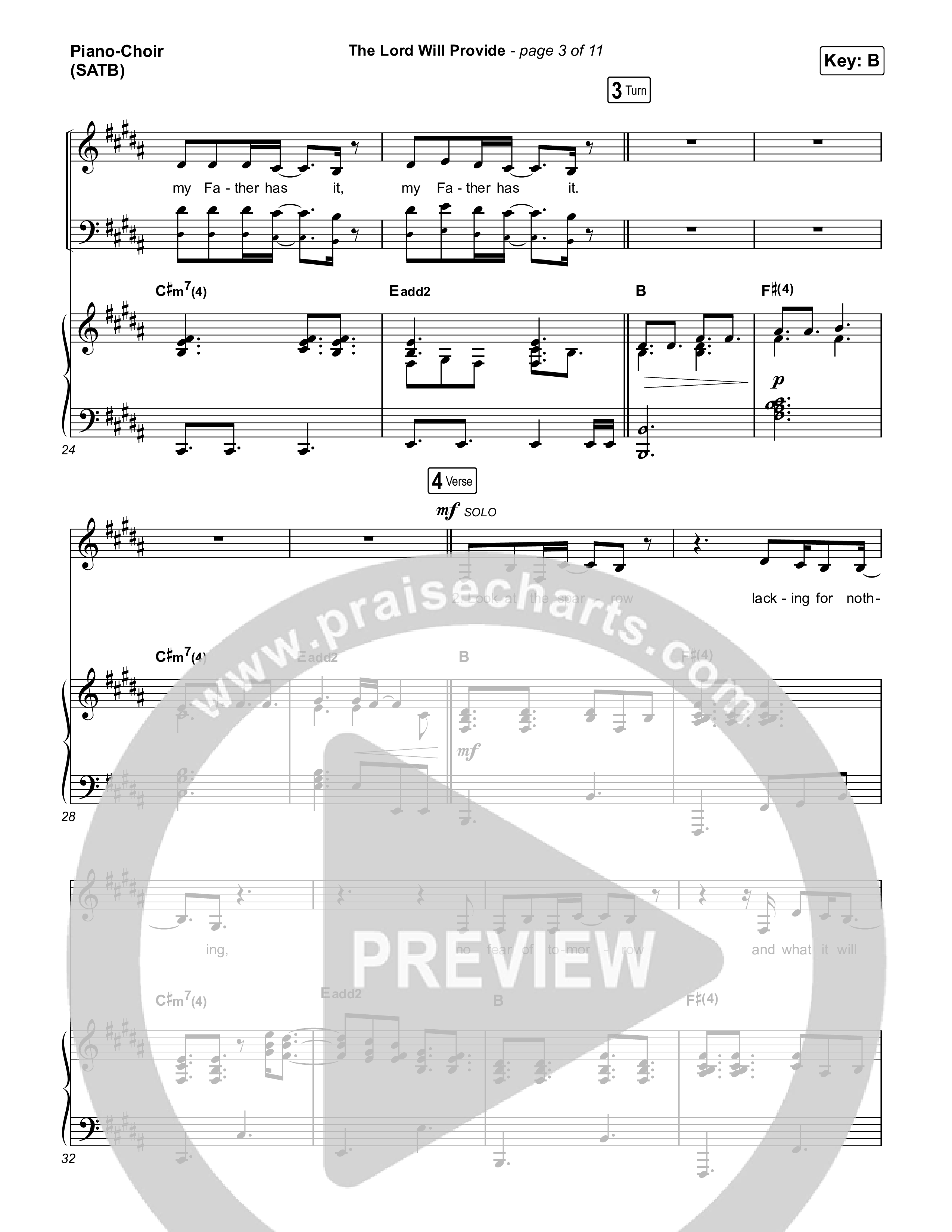 The Lord Will Provide Piano/Vocal (SATB) (Passion / Landon Wolfe)