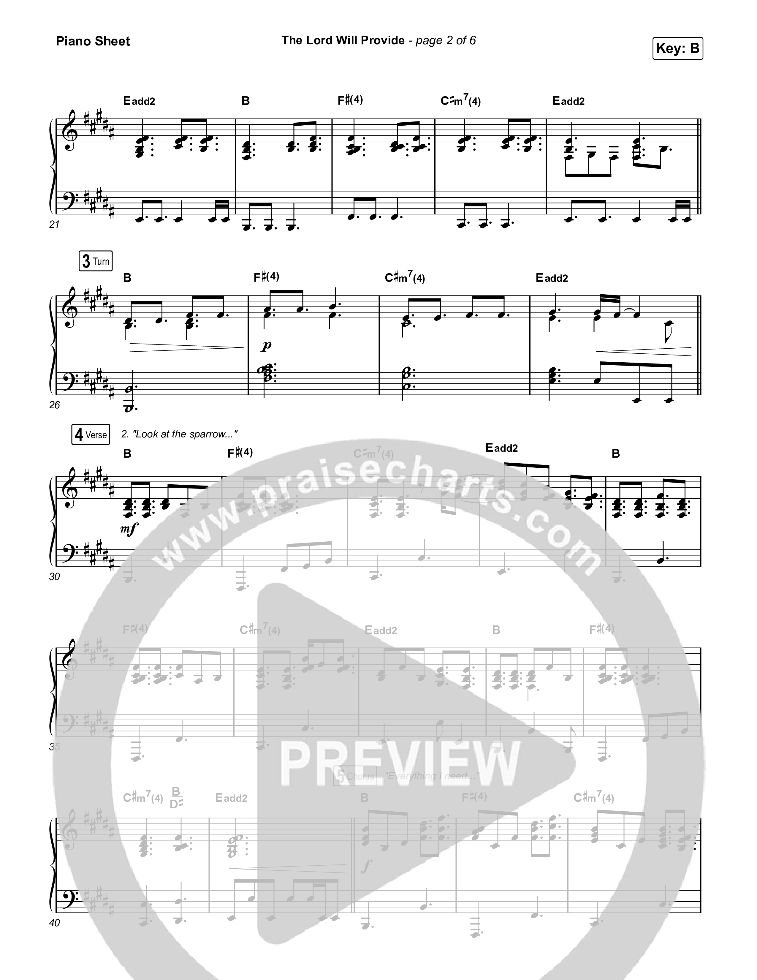 The Lord Will Provide (Live From Passion 2024) Piano Sheet (Passion / Landon Wolfe)