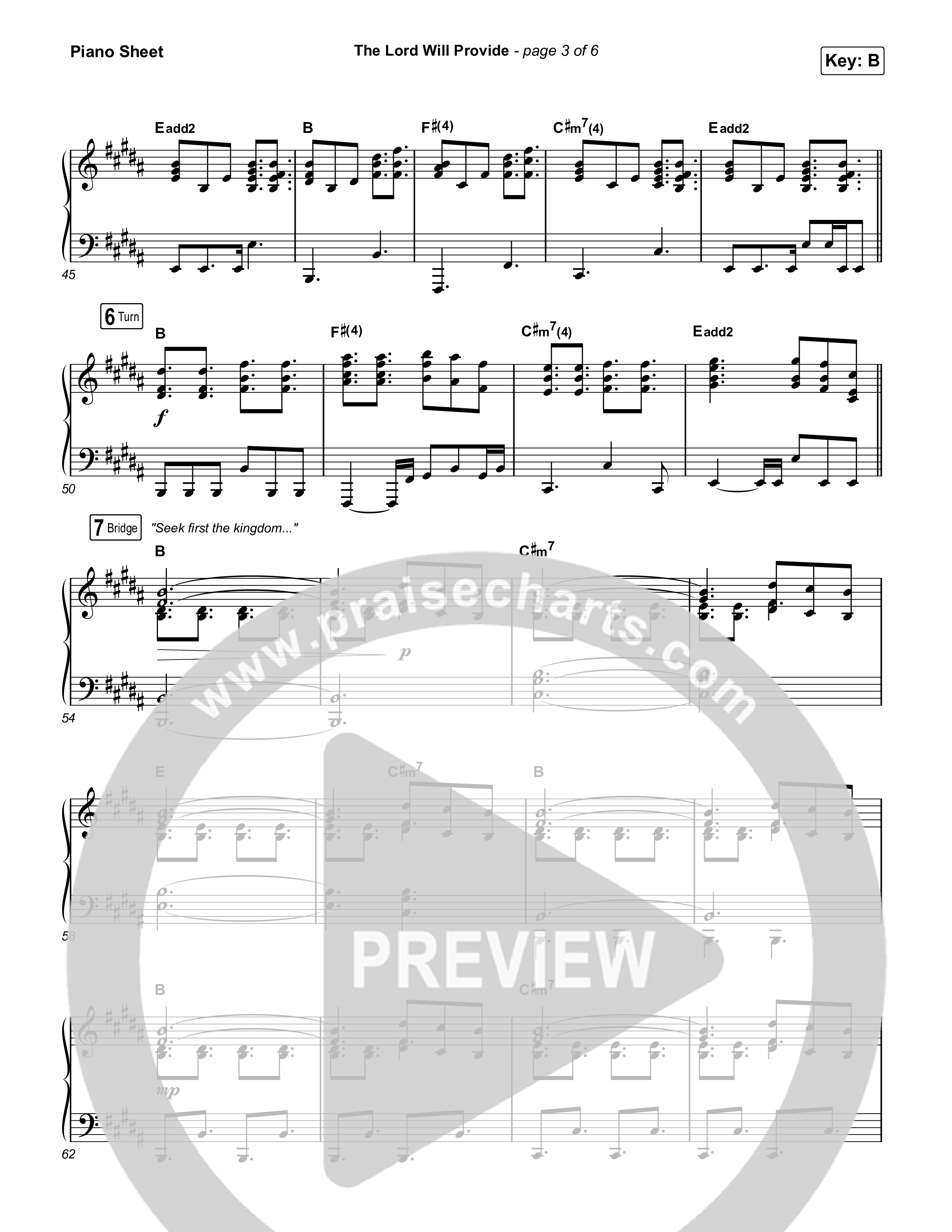 The Lord Will Provide Piano Sheet (Passion / Landon Wolfe)