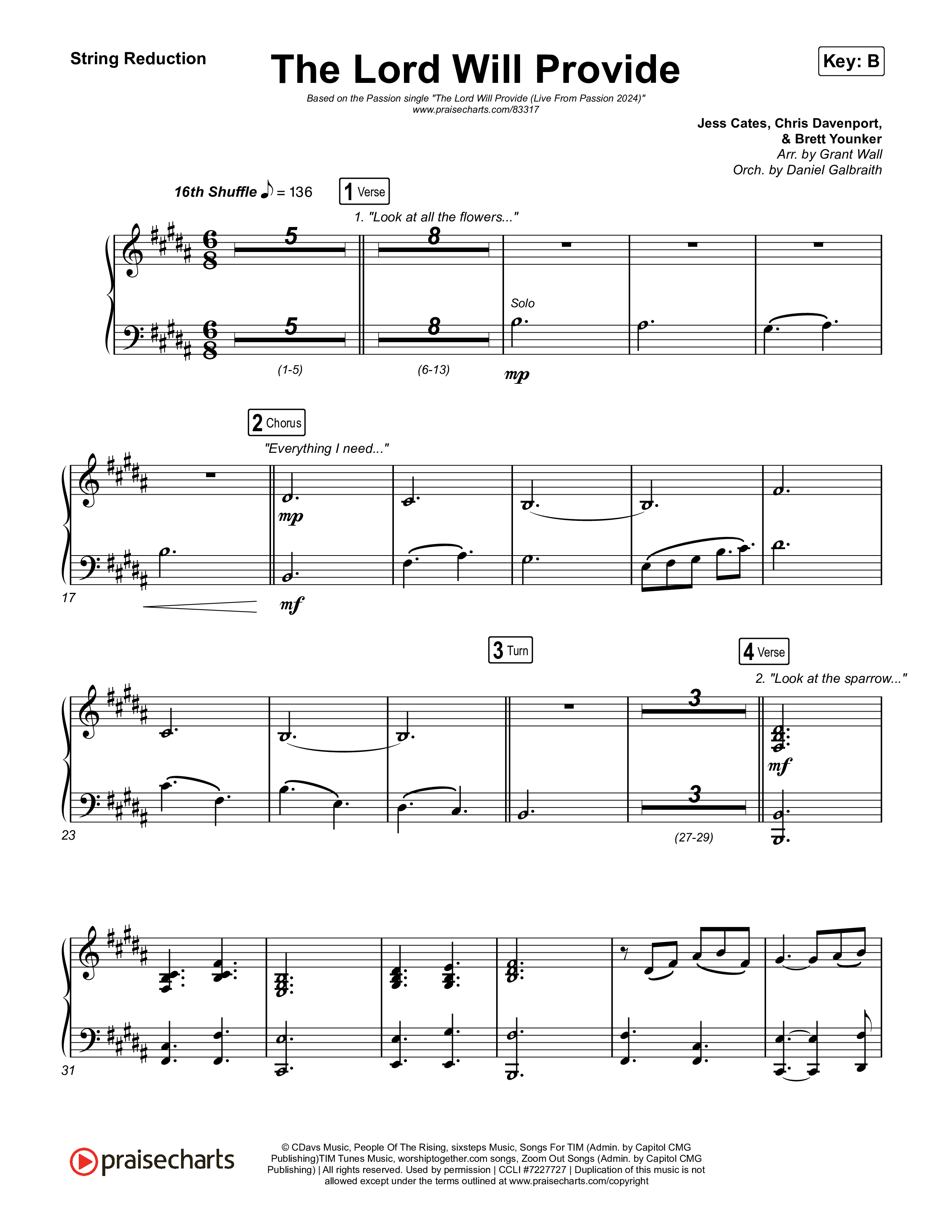 The Lord Will Provide (Live From Passion 2024) String Reduction (Passion / Landon Wolfe)