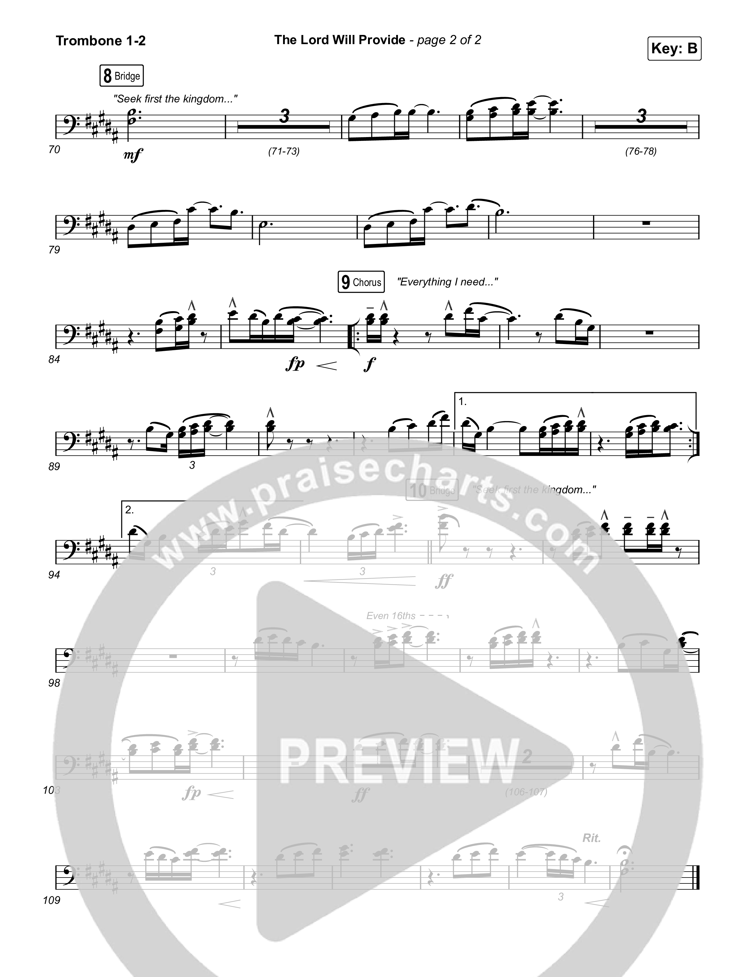 The Lord Will Provide (Live From Passion 2024) Trombone 1,2 (Passion / Landon Wolfe)