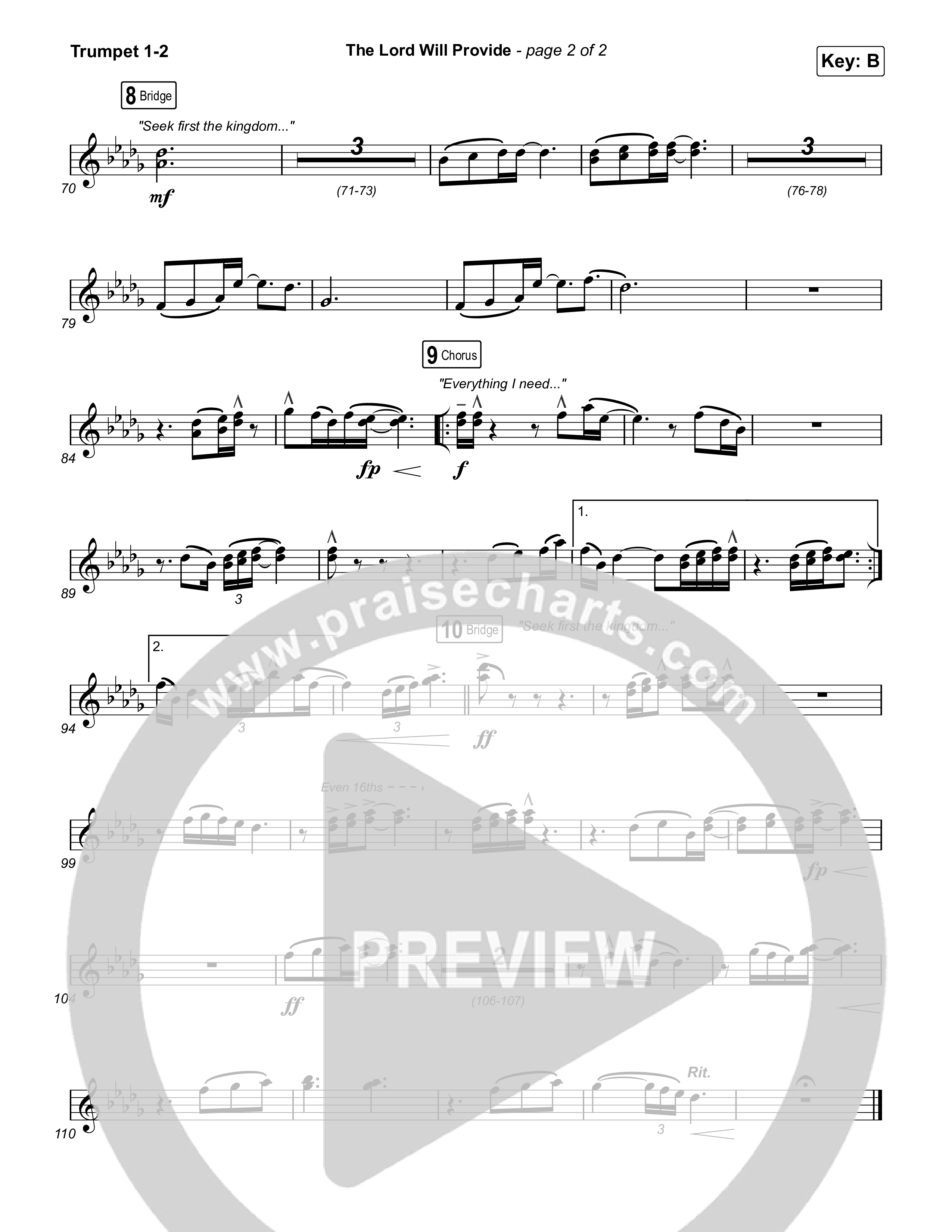 The Lord Will Provide (Live From Passion 2024) Trumpet 1,2 (Passion / Landon Wolfe)