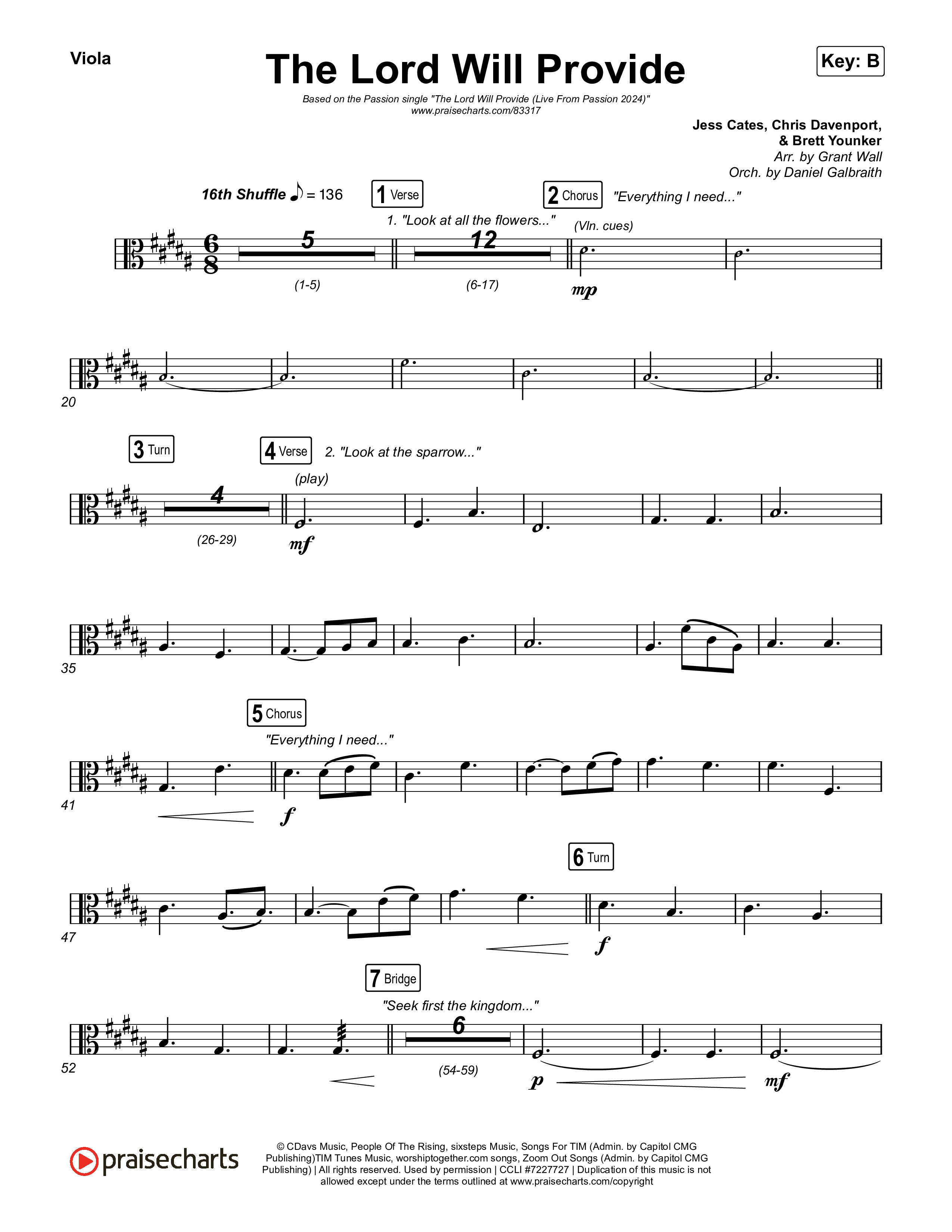 The Lord Will Provide (Live From Passion 2024) Viola (Passion / Landon Wolfe)