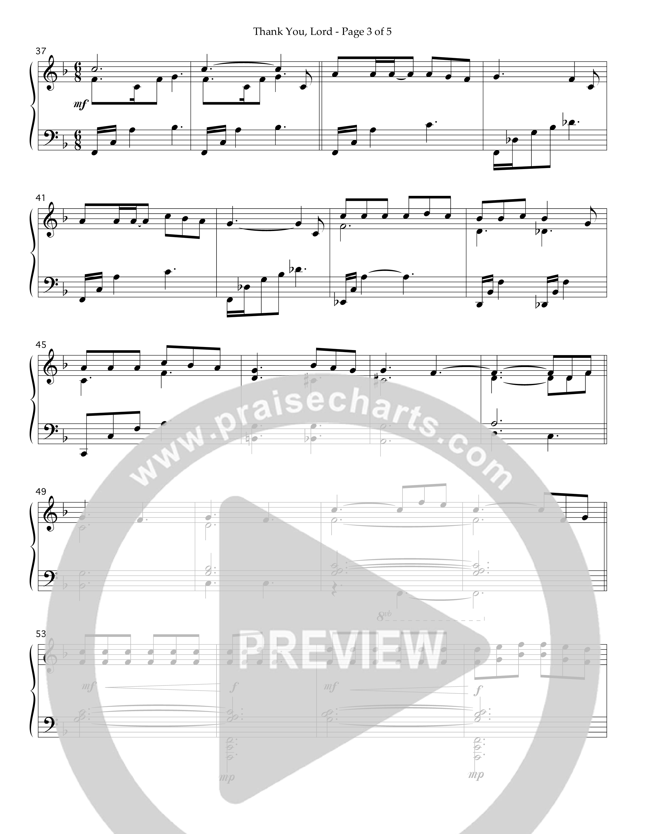 Thank You Lord (Instrumental) Piano Solo (Lifeway Worship / Arr. Richard Huggins)