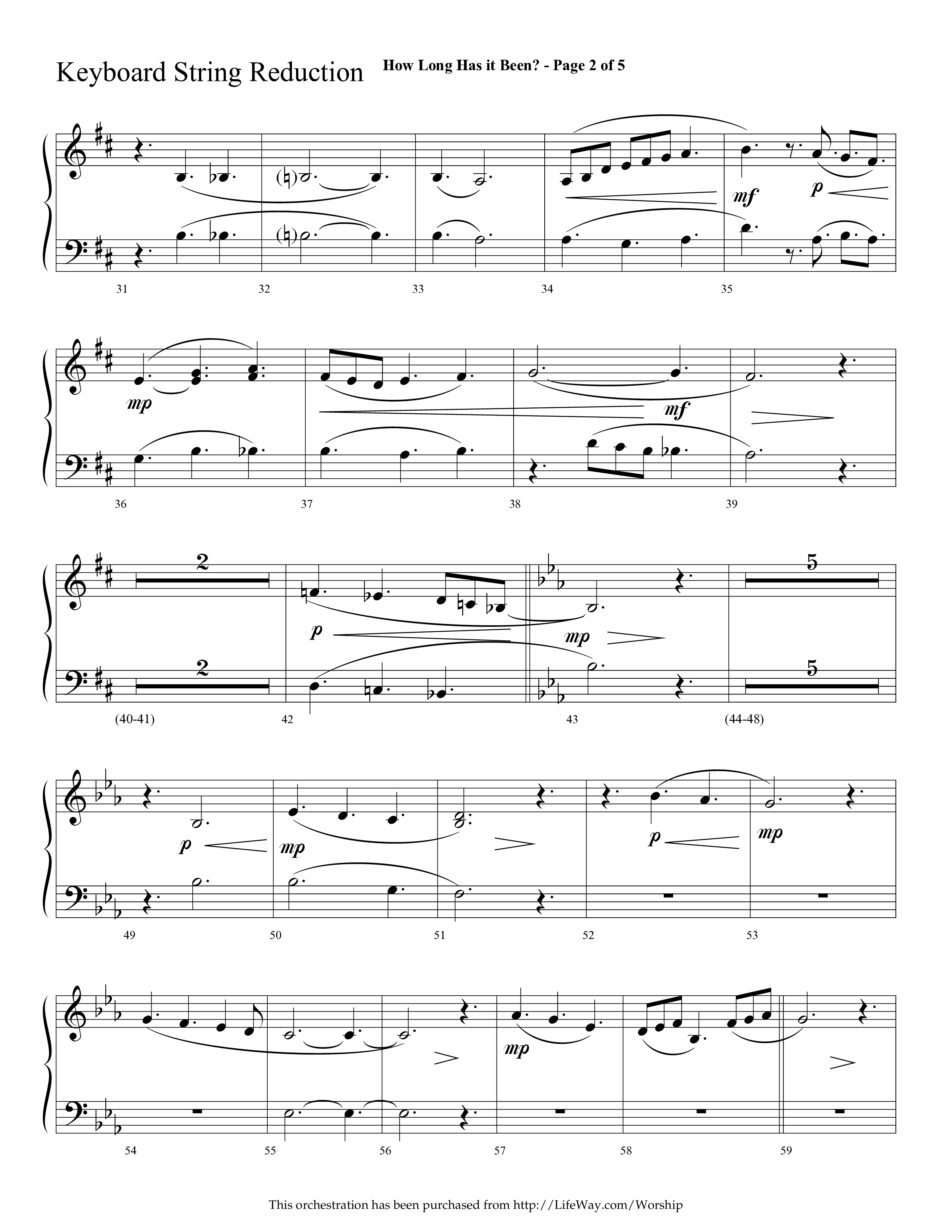 How Long Has It Been (with Pray On) (Choral Anthem SATB) String Reduction (Lifeway Choral / Arr. Cliff Duren)
