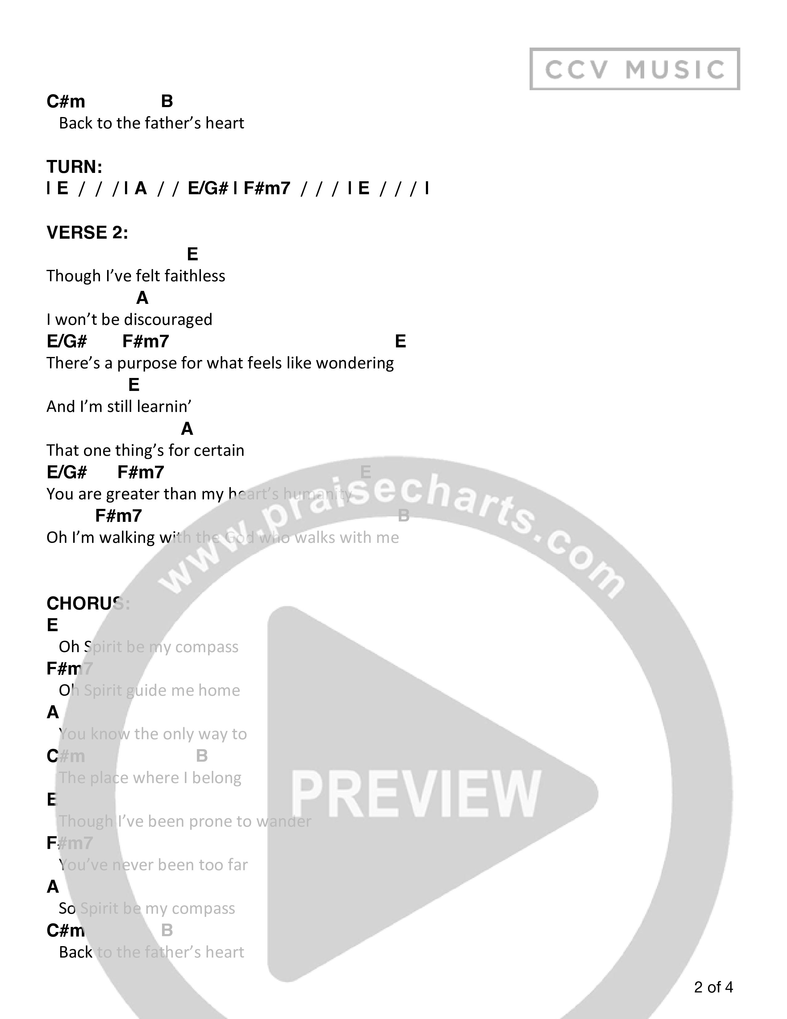 Compass (Live) Chord Chart (CCV Music)