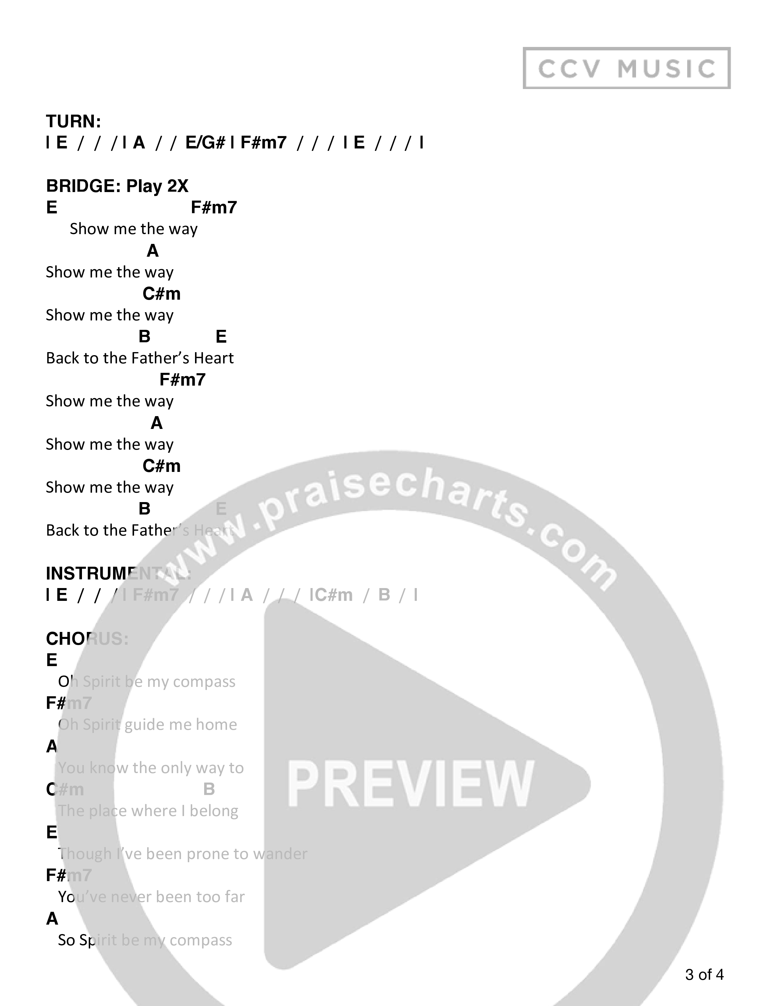 Compass (Live) Chord Chart (CCV Music)