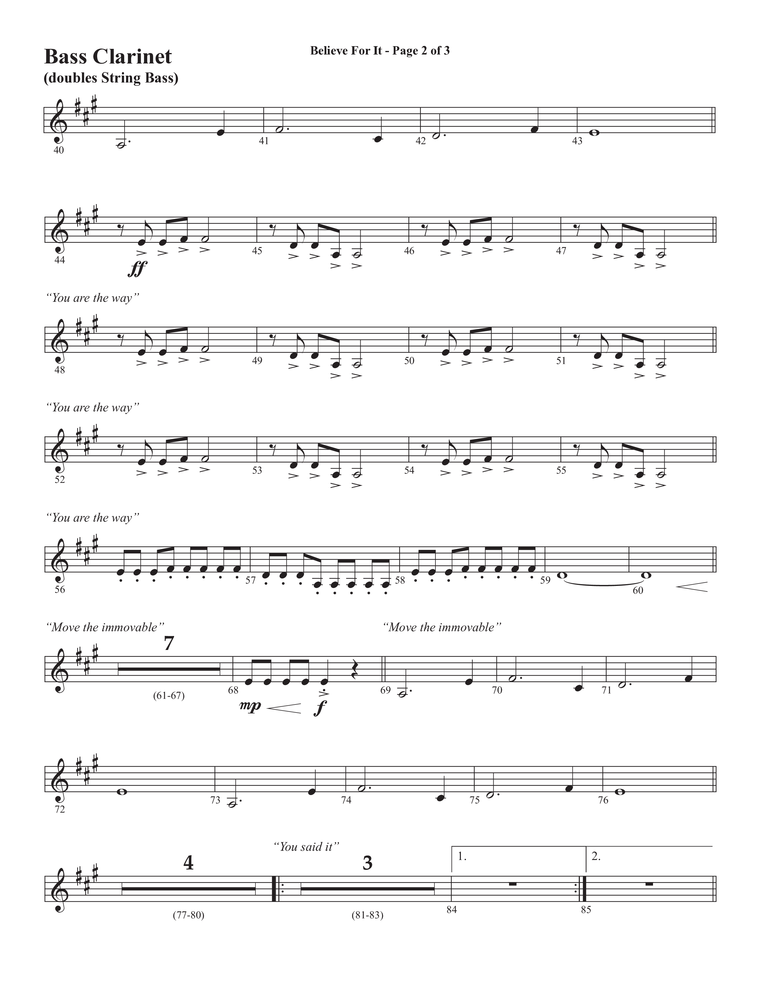 Believe For It (Choral Anthem SATB) Bass Clarinet (Semsen Music / Arr. Phil Nitz)