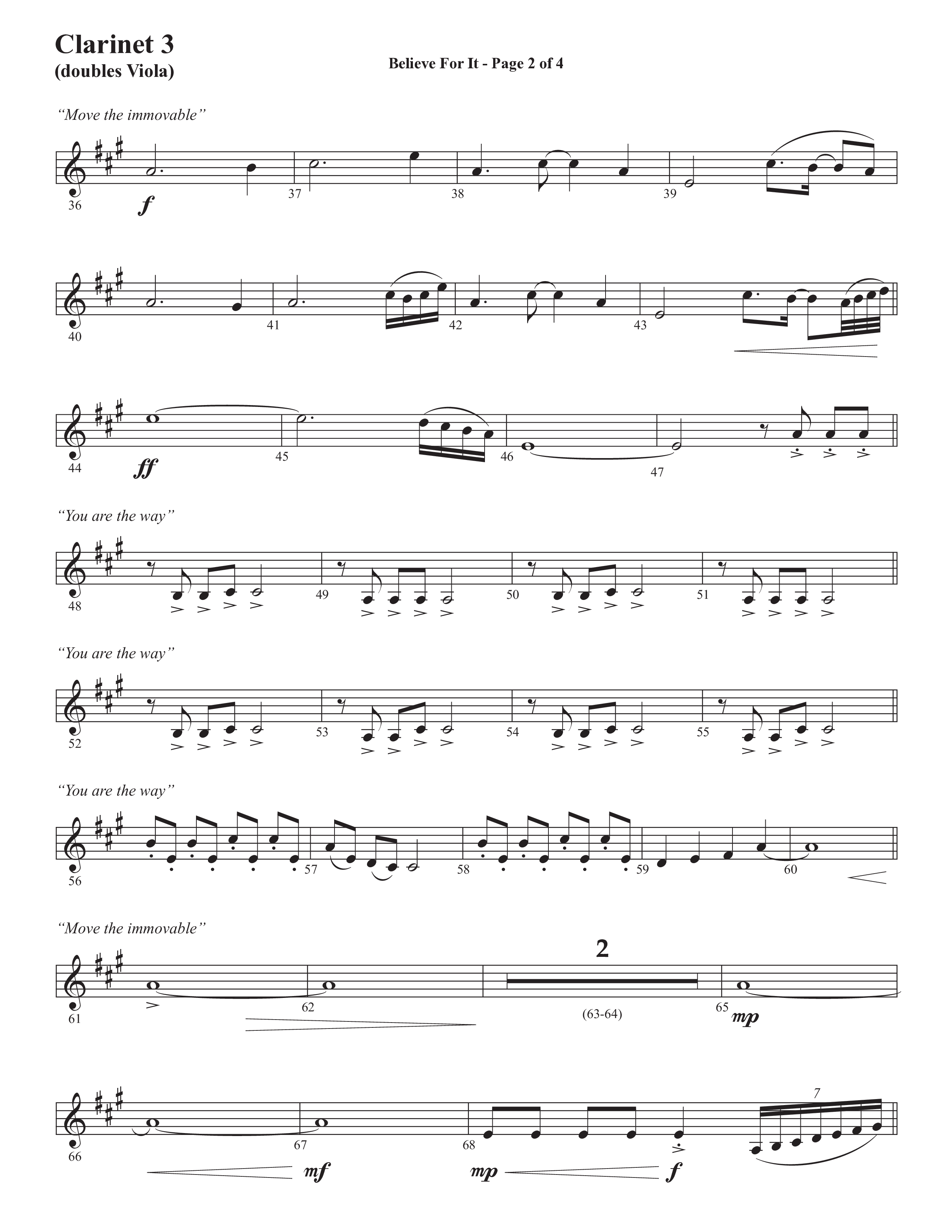 Believe For It (Choral Anthem SATB) Clarinet 3 (Semsen Music / Arr. Phil Nitz)