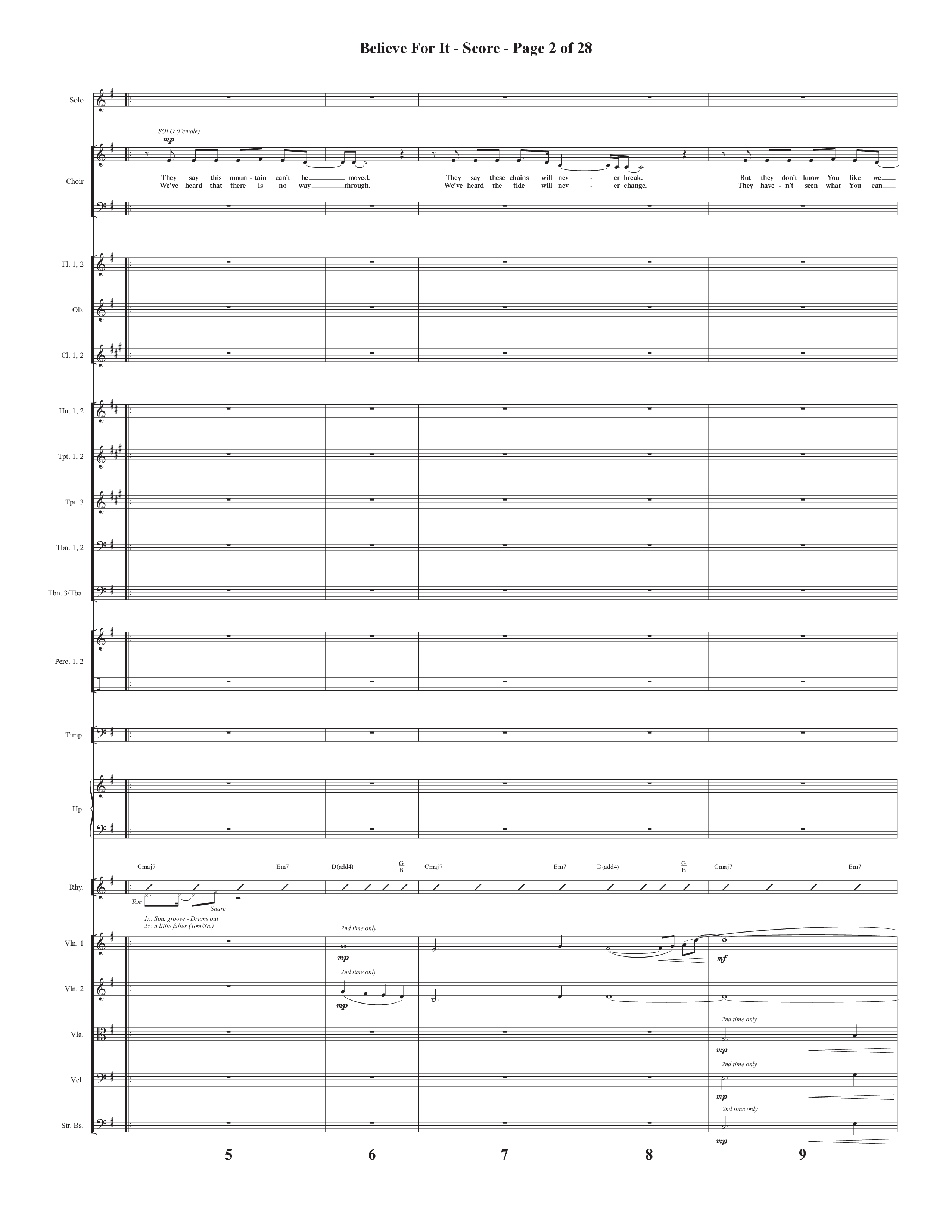Believe For It (Choral Anthem SATB) Orchestration (Semsen Music / Arr. Phil Nitz)