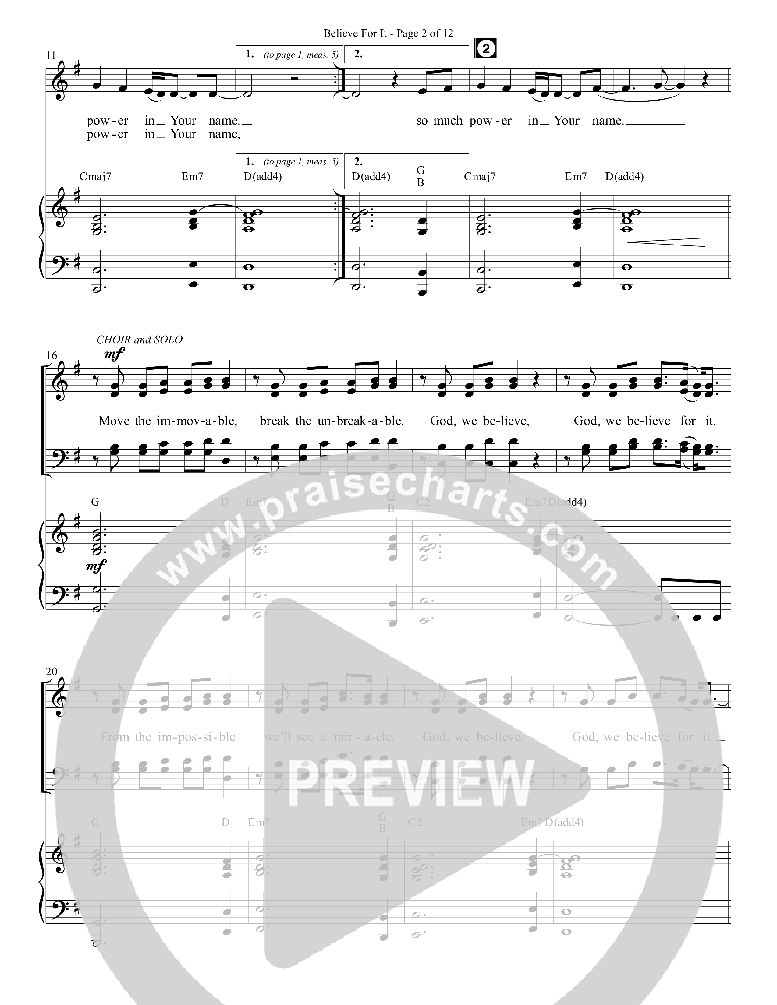 Believe For It (Choral Anthem SATB) Anthem (SATB/Piano) (Semsen Music / Arr. Phil Nitz)