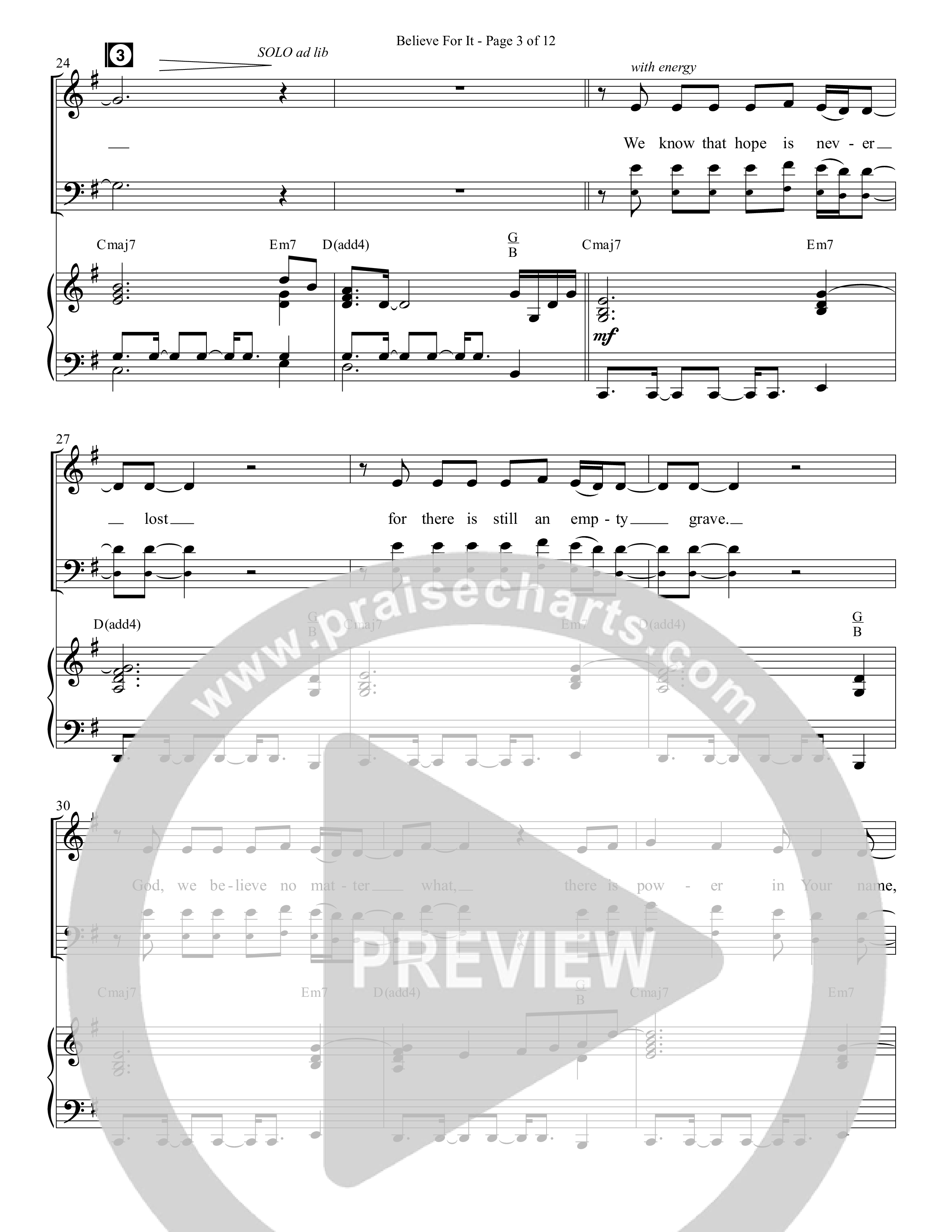 Believe For It (Choral Anthem SATB) Anthem (SATB/Piano) (Semsen Music / Arr. Phil Nitz)