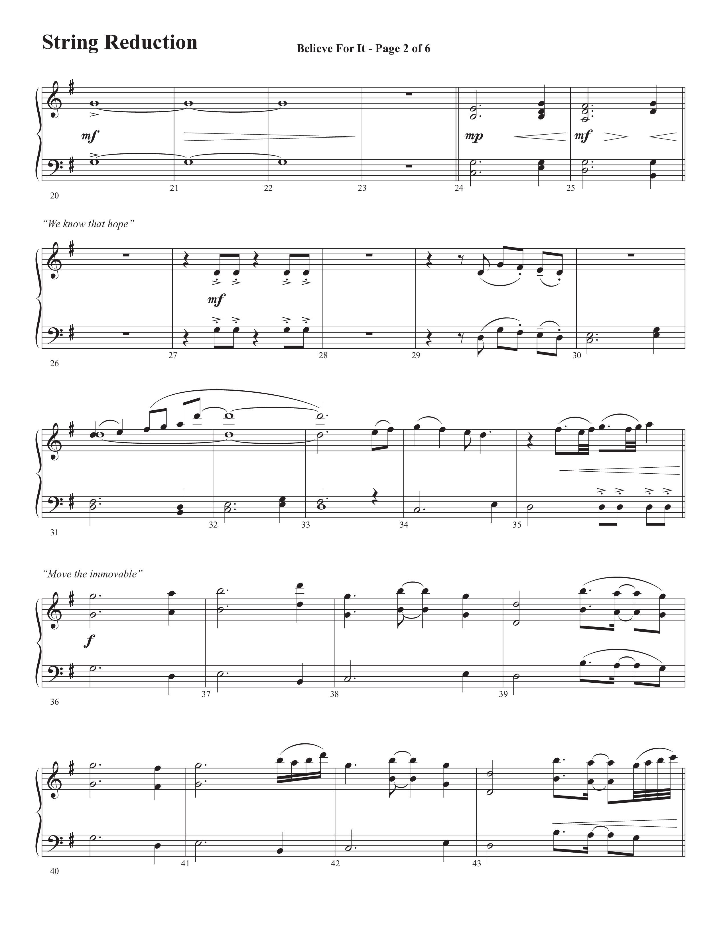 Believe For It (Choral Anthem SATB) String Reduction (Semsen Music / Arr. Phil Nitz)