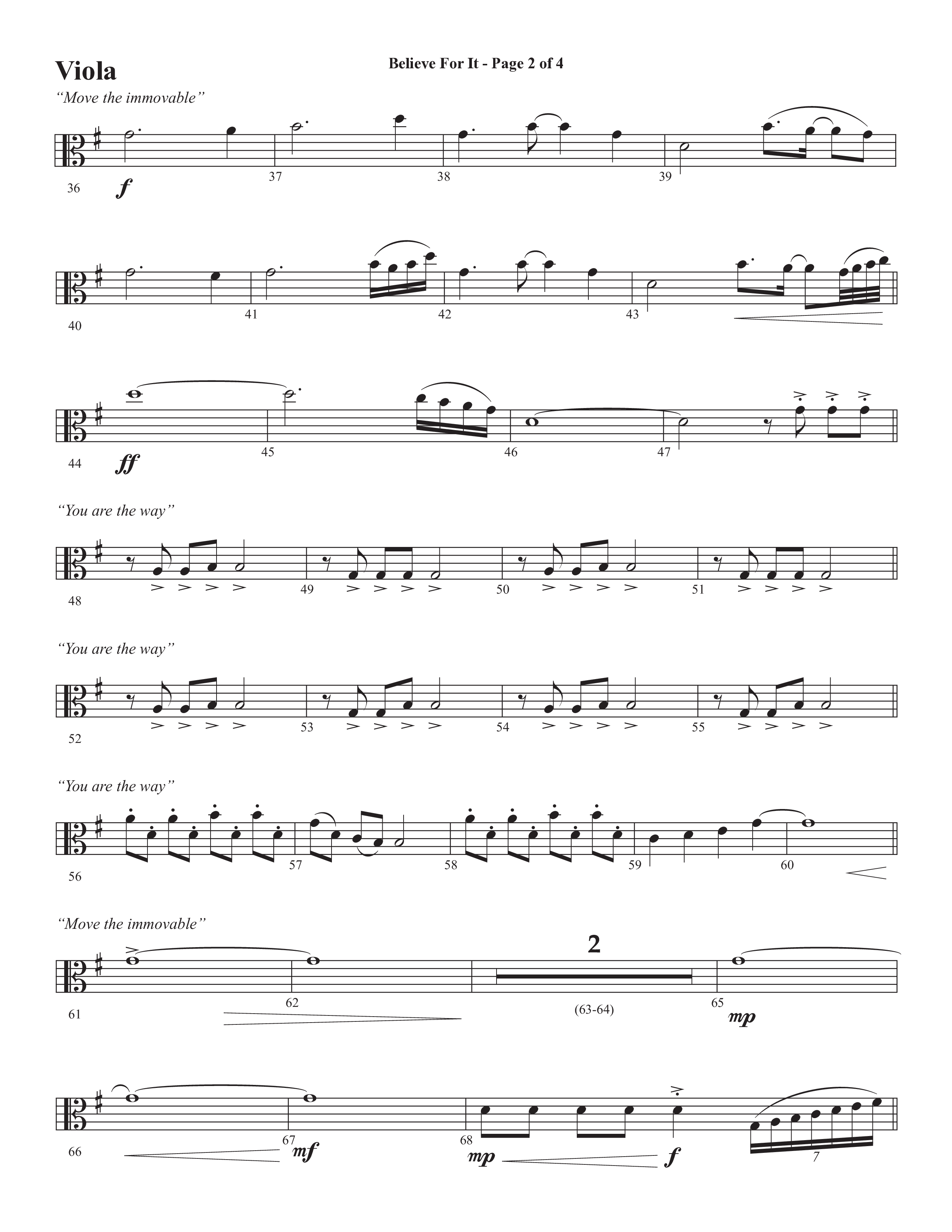 Believe For It (Choral Anthem SATB) Viola (Semsen Music / Arr. Phil Nitz)