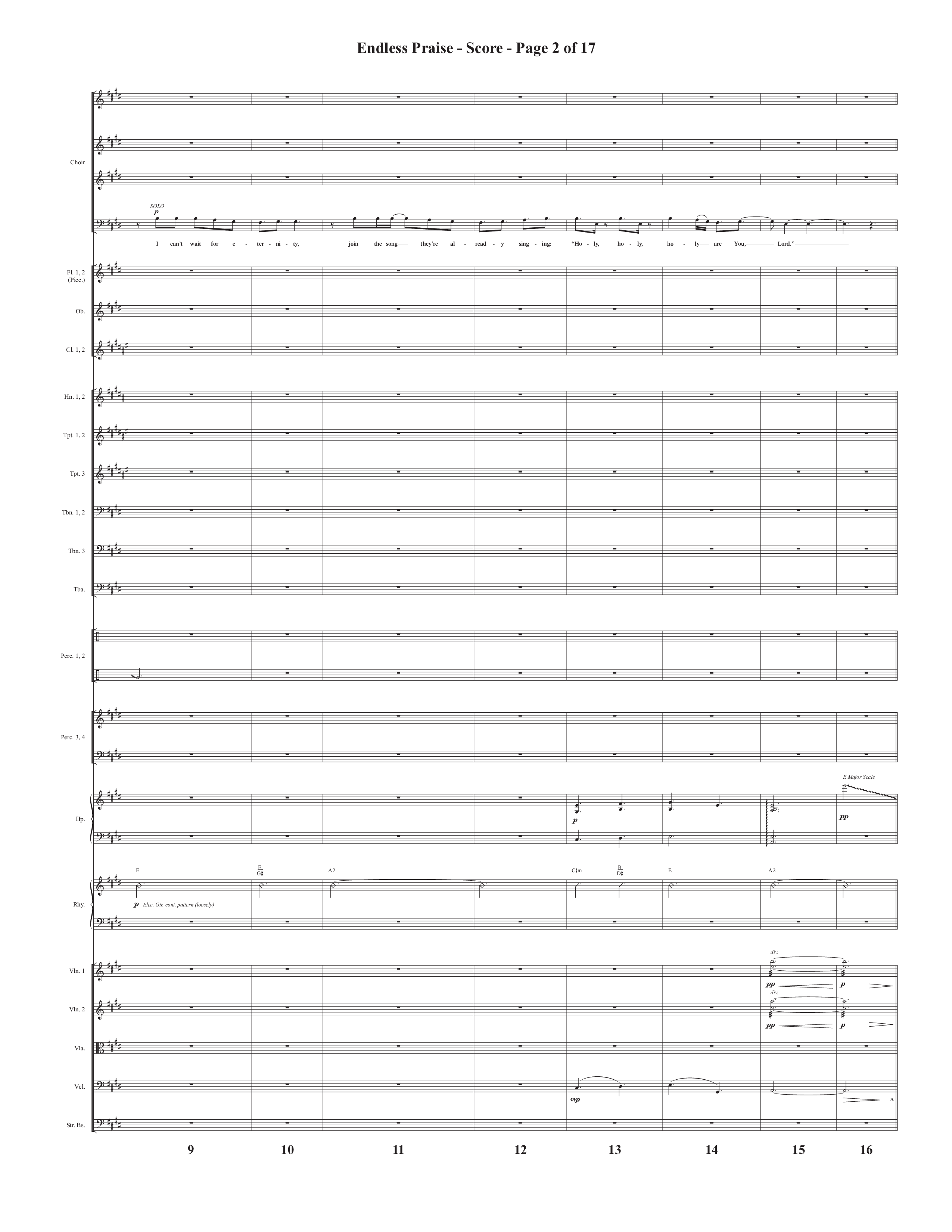 Endless Praise (Choral Anthem SATB) Orchestration (Semsen Music / Arr. Daniel Semsen)