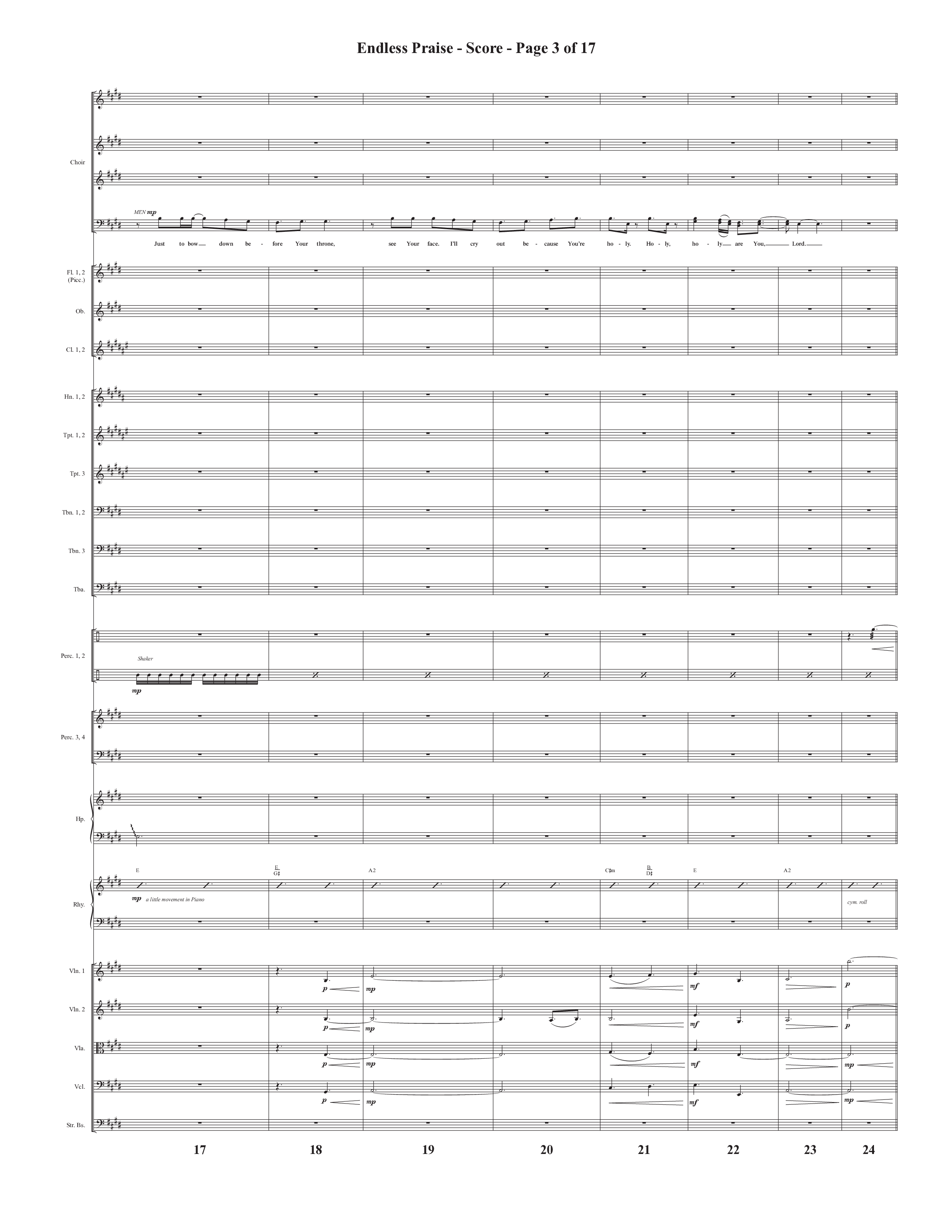 Endless Praise (Choral Anthem SATB) Conductor's Score (Semsen Music / Arr. Daniel Semsen)