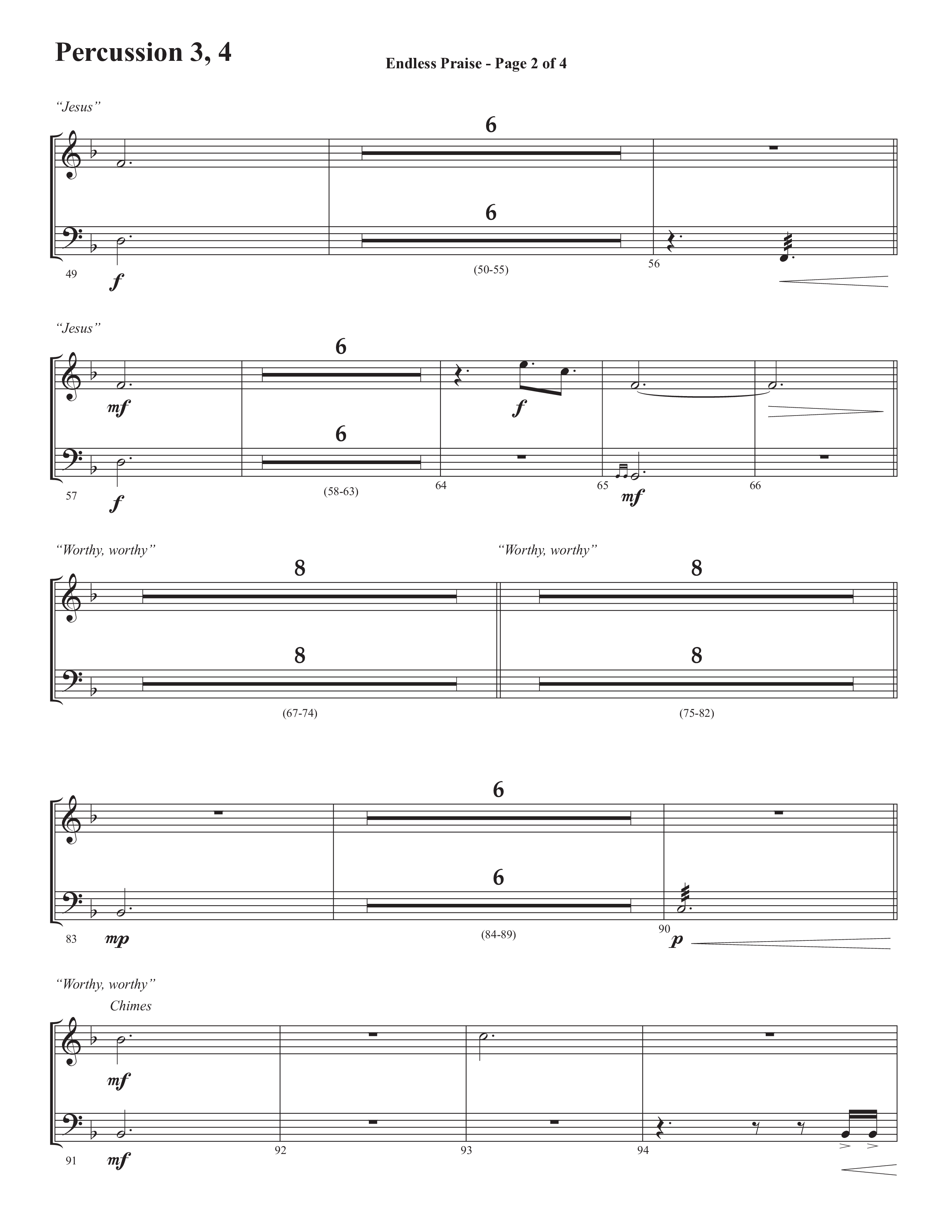 Endless Praise (Choral Anthem SATB) Percussion (Semsen Music / Arr. Daniel Semsen)