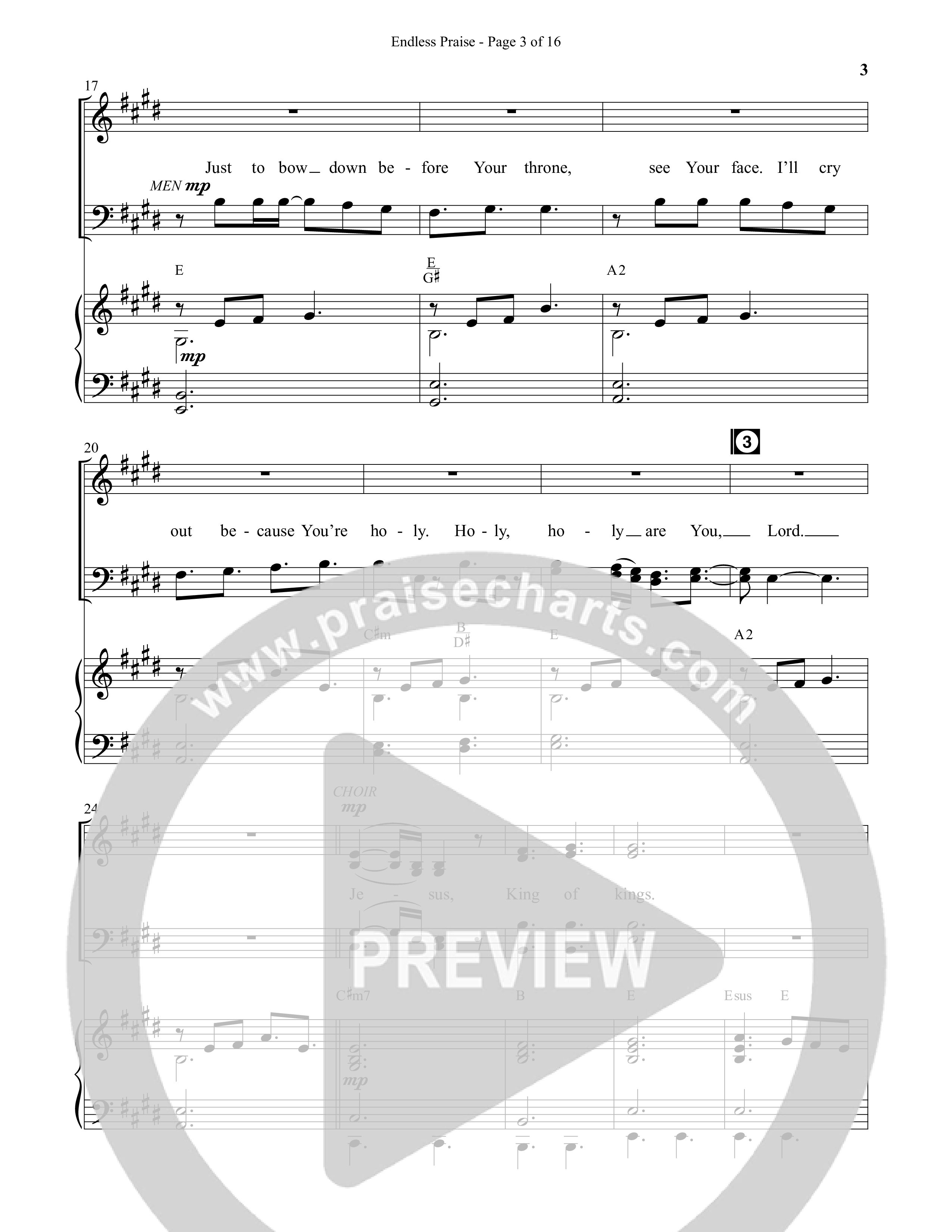 Endless Praise (Choral Anthem SATB) Anthem (SATB/Piano) (Semsen Music / Arr. Daniel Semsen)