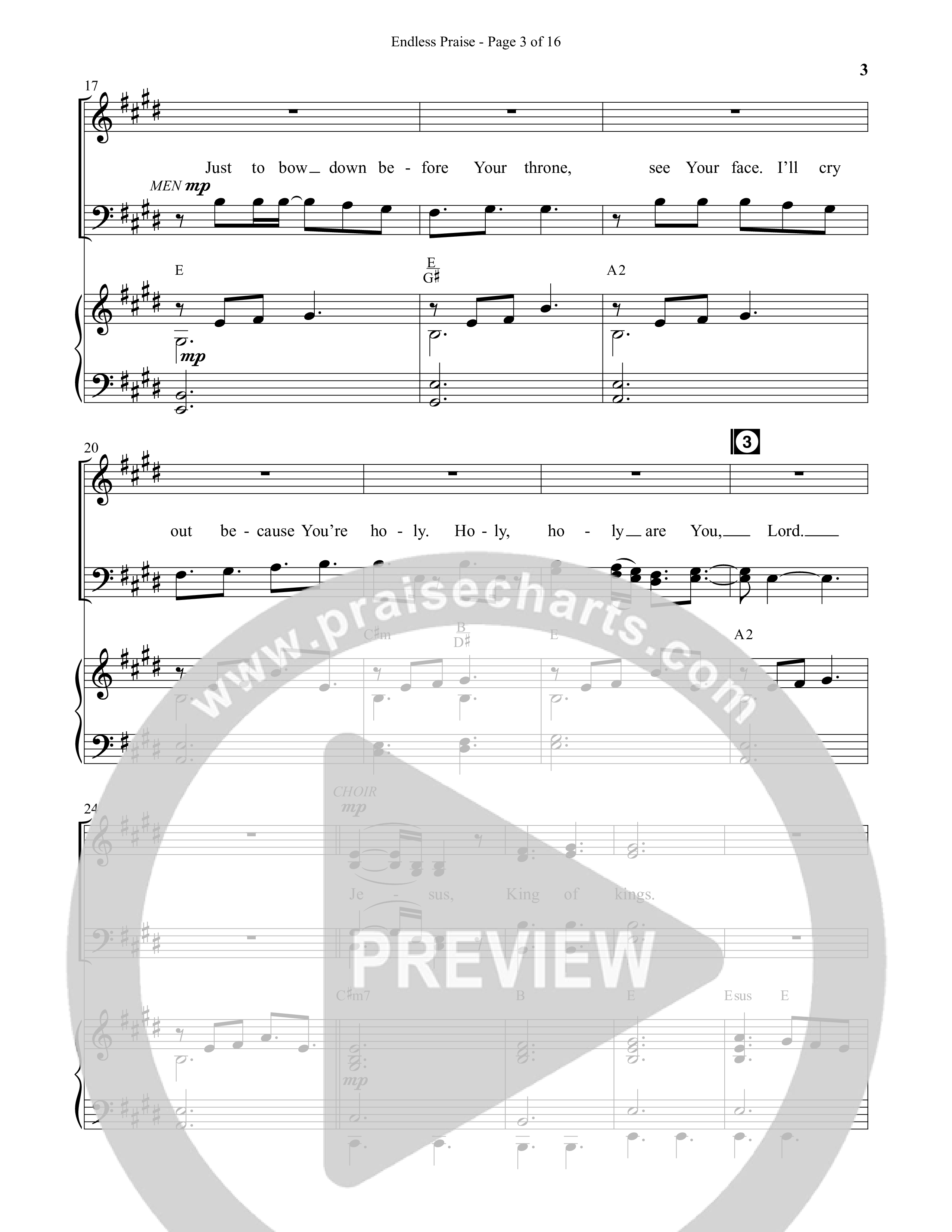 Endless Praise (Choral Anthem SATB) Anthem (SATB/Piano) (Semsen Music / Arr. Daniel Semsen)