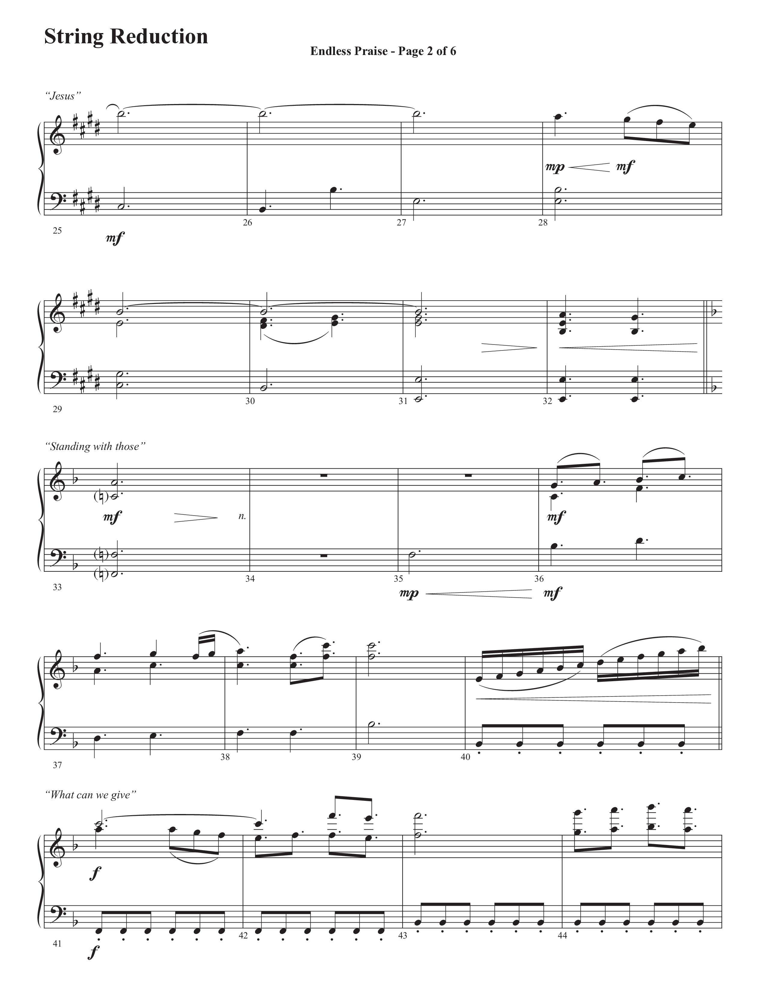 Endless Praise (Choral Anthem SATB) String Reduction (Semsen Music / Arr. Daniel Semsen)