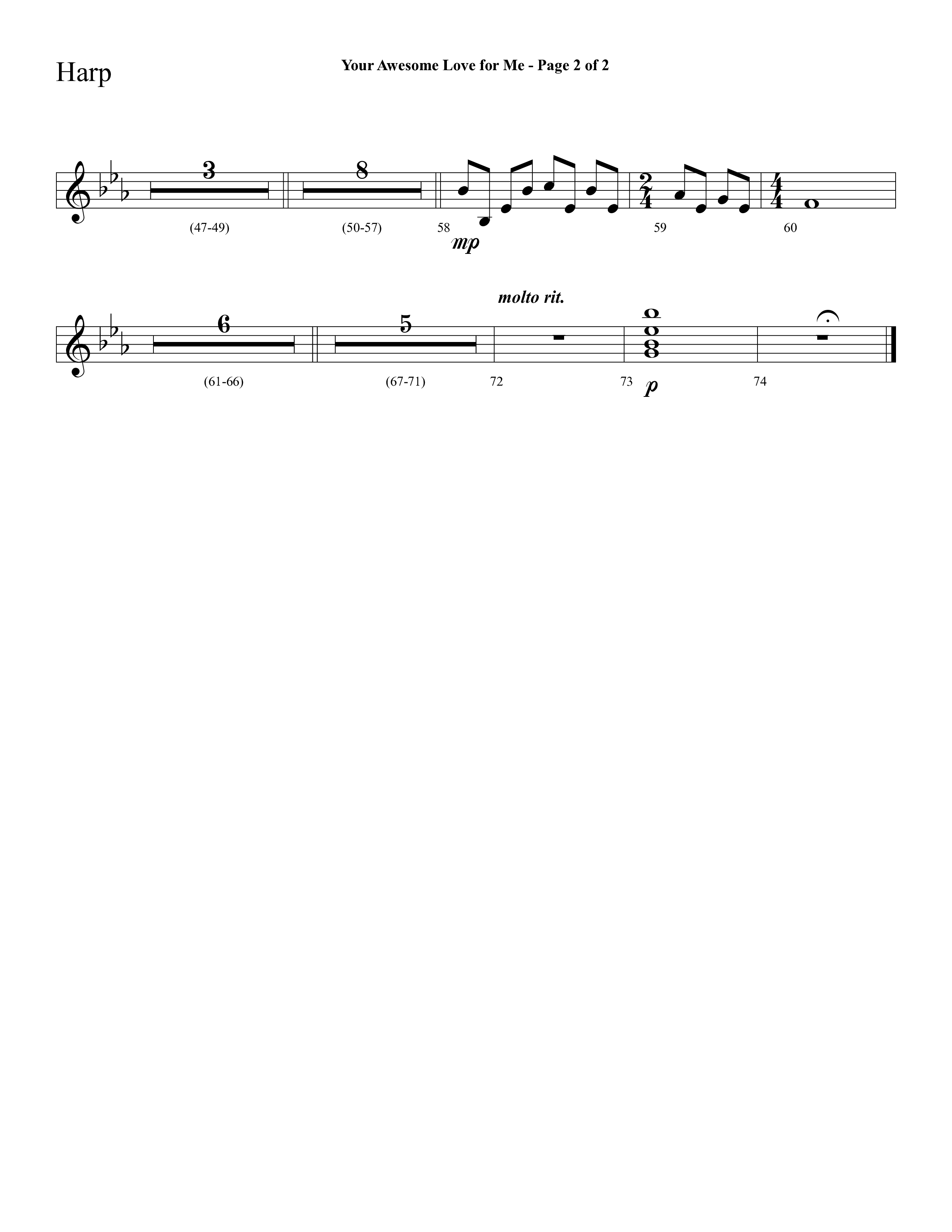 Your Awesome Love For Me (with My Jesus I Love Thee) (Choral Anthem SATB) Harp (Lifeway Choral / Arr. Cliff Duren)