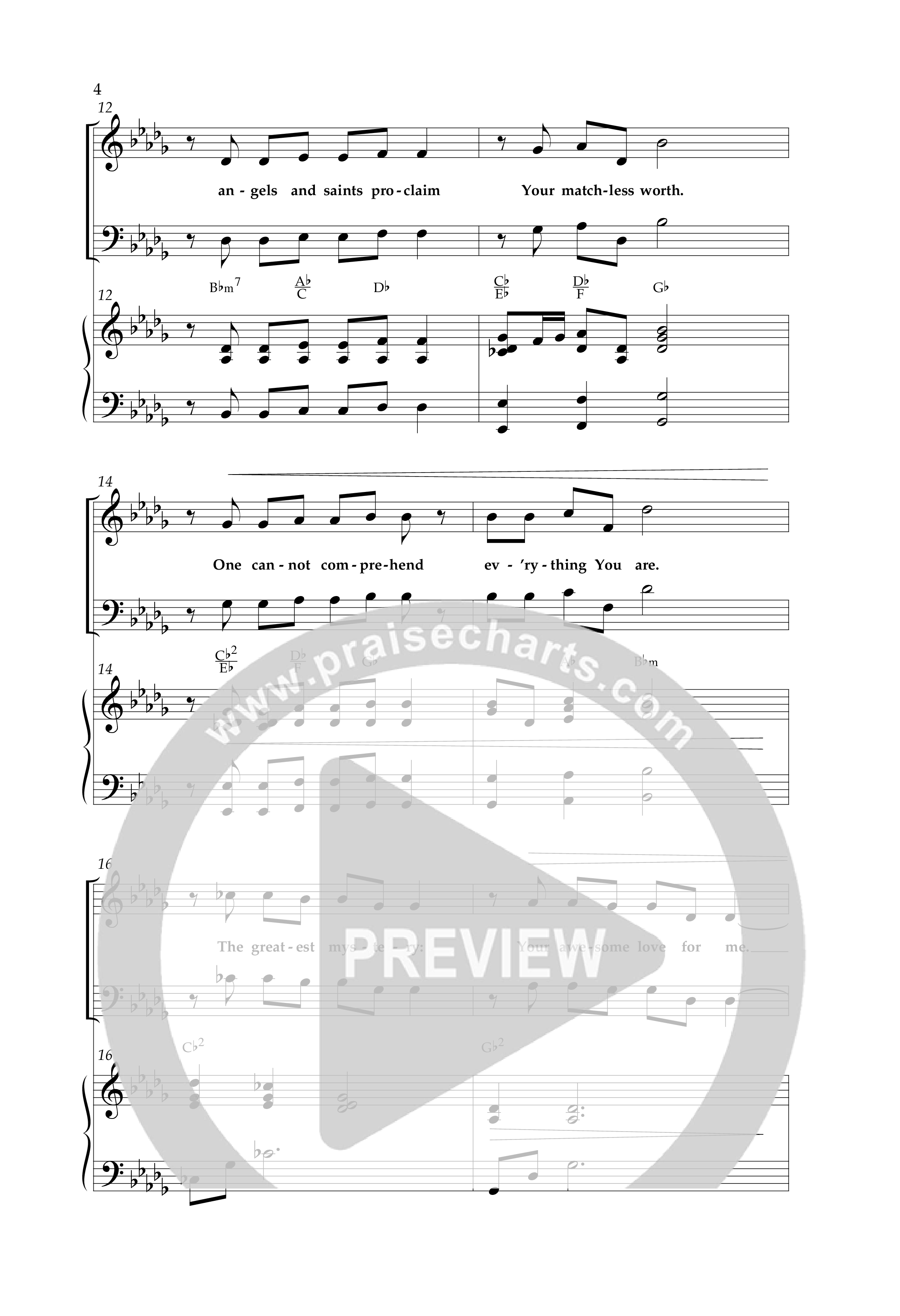 Your Awesome Love For Me (with My Jesus I Love Thee) (Choral Anthem SATB) Anthem (SATB/Piano) (Lifeway Choral / Arr. Cliff Duren)