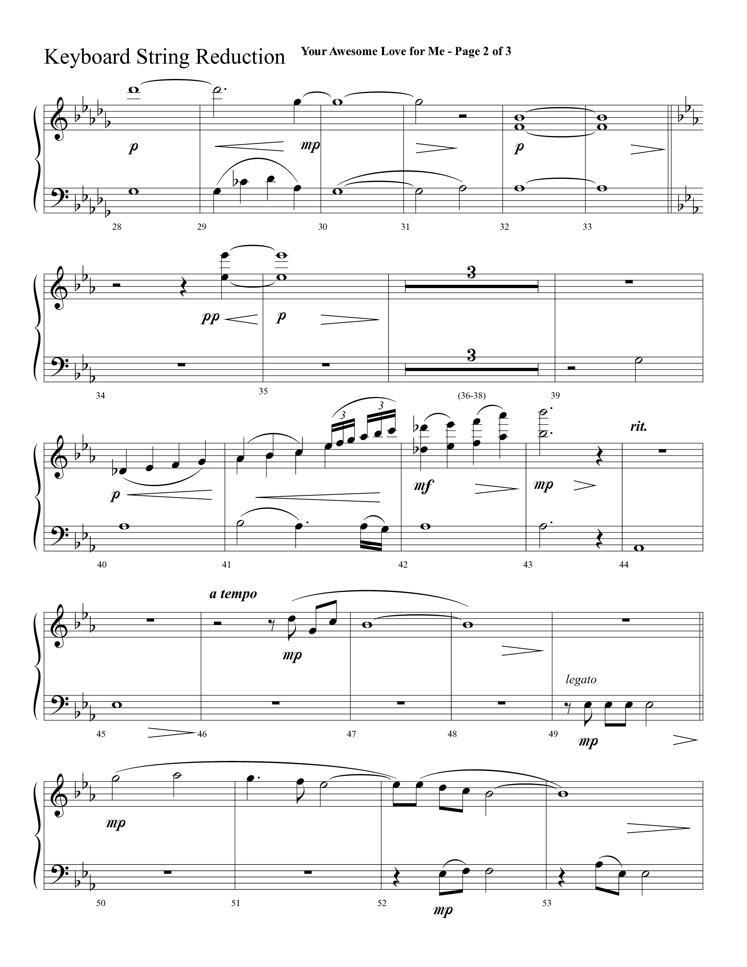 Your Awesome Love For Me (with My Jesus I Love Thee) (Choral Anthem SATB) String Reduction (Lifeway Choral / Arr. Cliff Duren)