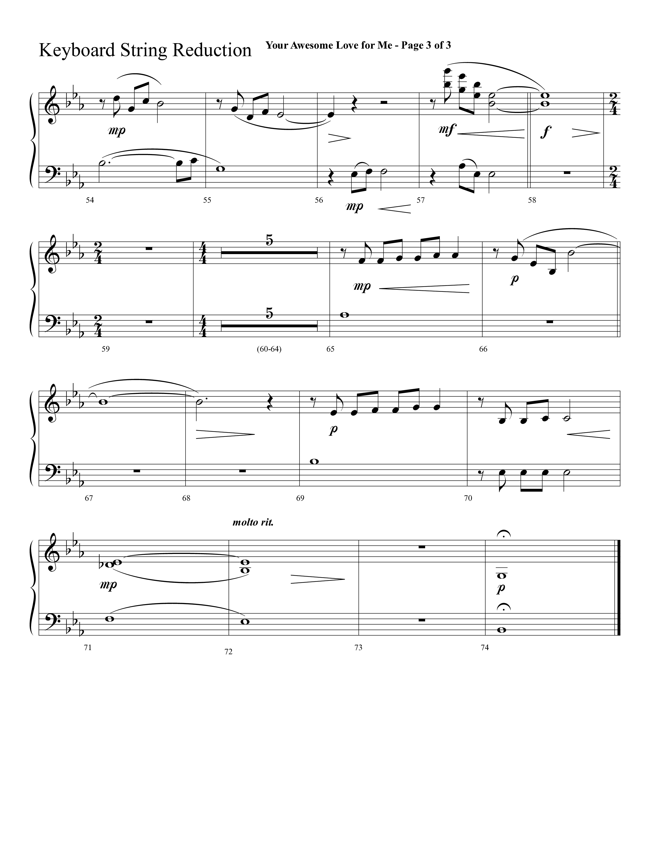 Your Awesome Love For Me (with My Jesus I Love Thee) (Choral Anthem SATB) String Reduction (Lifeway Choral / Arr. Cliff Duren)