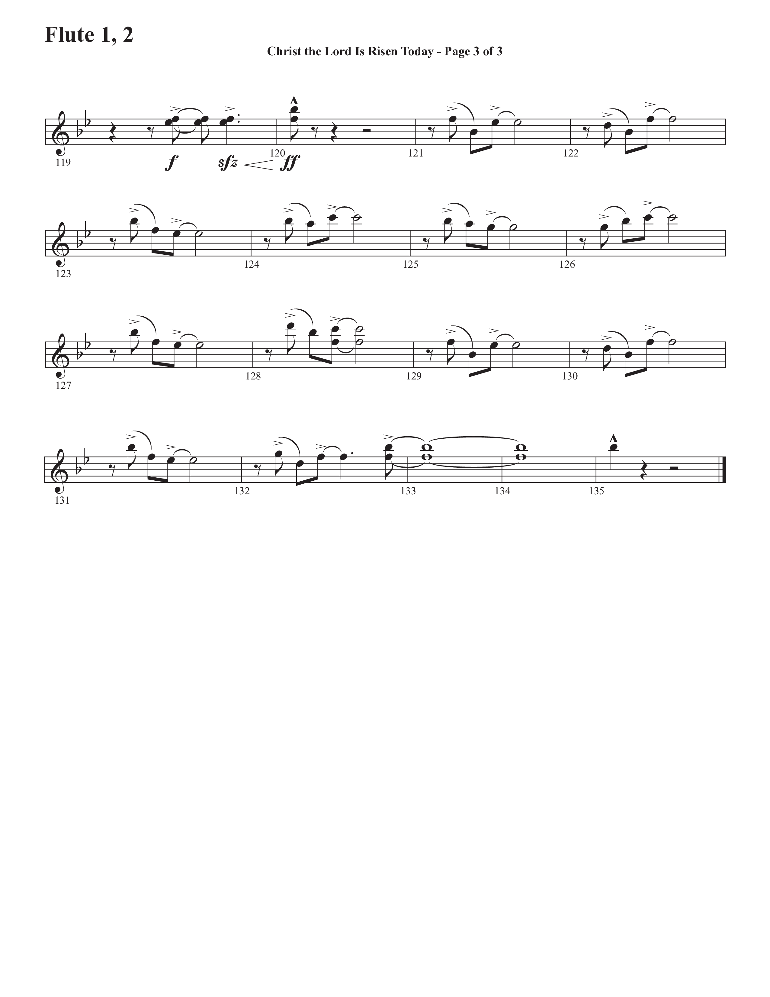 Christ The Lord Is Risen Today (He's Alive) (Choral Anthem SATB) Flute 1/2 (Semsen Music / Arr. John Bolin / Orch. Cliff Duren)