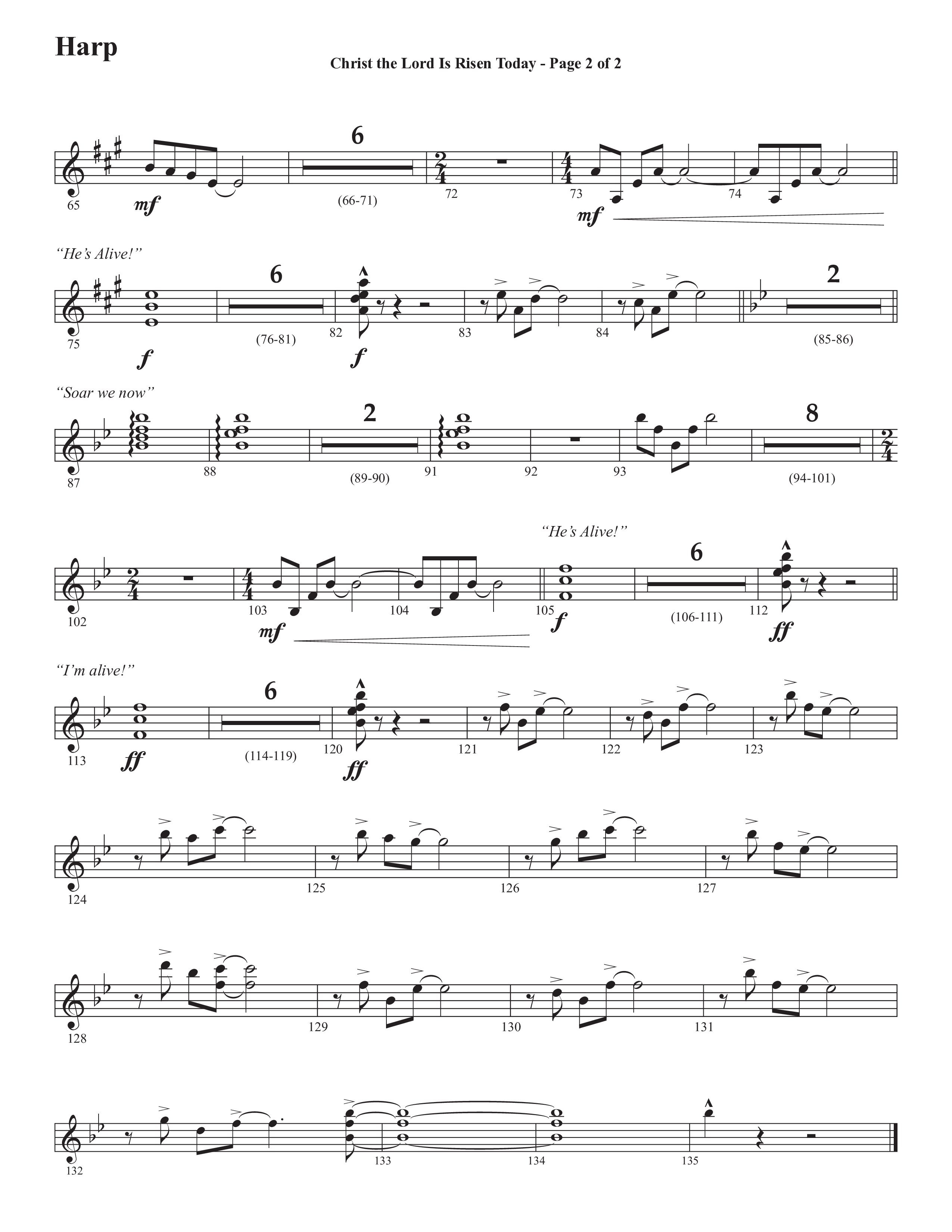 Christ The Lord Is Risen Today (He's Alive) (Choral Anthem SATB) Harp (Semsen Music / Arr. John Bolin / Orch. Cliff Duren)