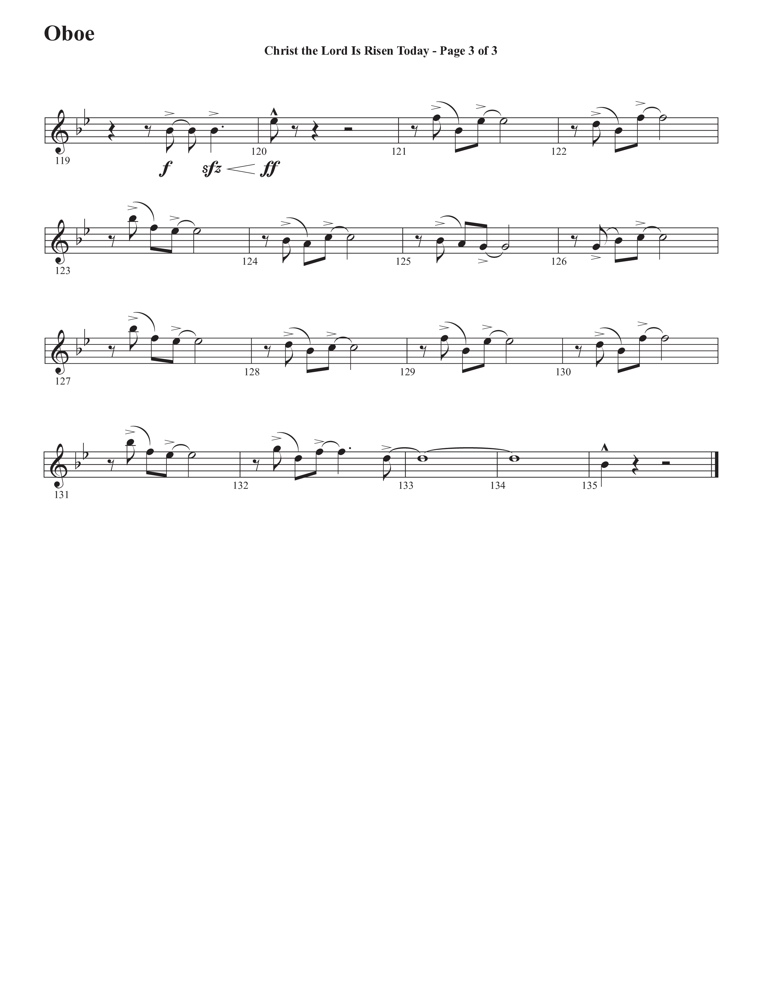 Christ The Lord Is Risen Today (He's Alive) (Choral Anthem SATB) Oboe (Semsen Music / Arr. John Bolin / Orch. Cliff Duren)