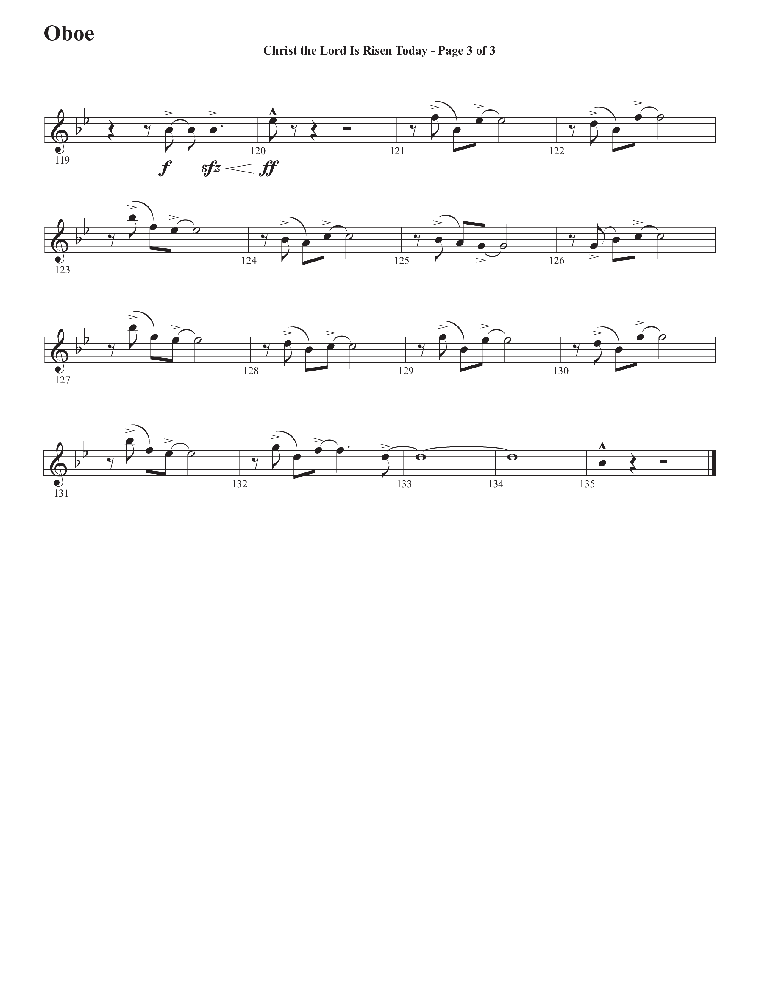Christ The Lord Is Risen Today (He's Alive) (Choral Anthem SATB) Oboe (Semsen Music / Arr. John Bolin / Orch. Cliff Duren)
