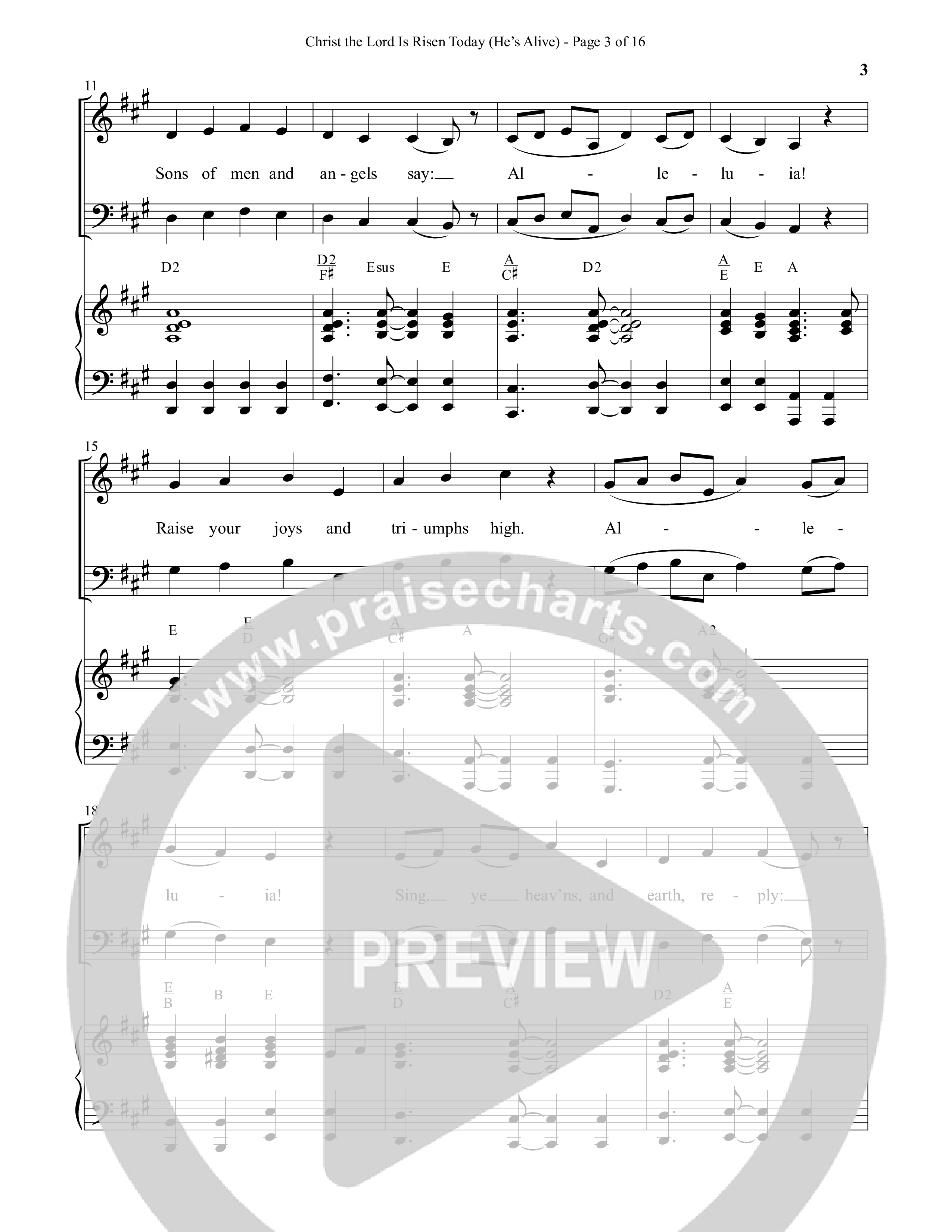 Christ The Lord Is Risen Today (He's Alive) (Choral Anthem SATB) Anthem (SATB/Piano) (Semsen Music / Arr. John Bolin / Orch. Cliff Duren)