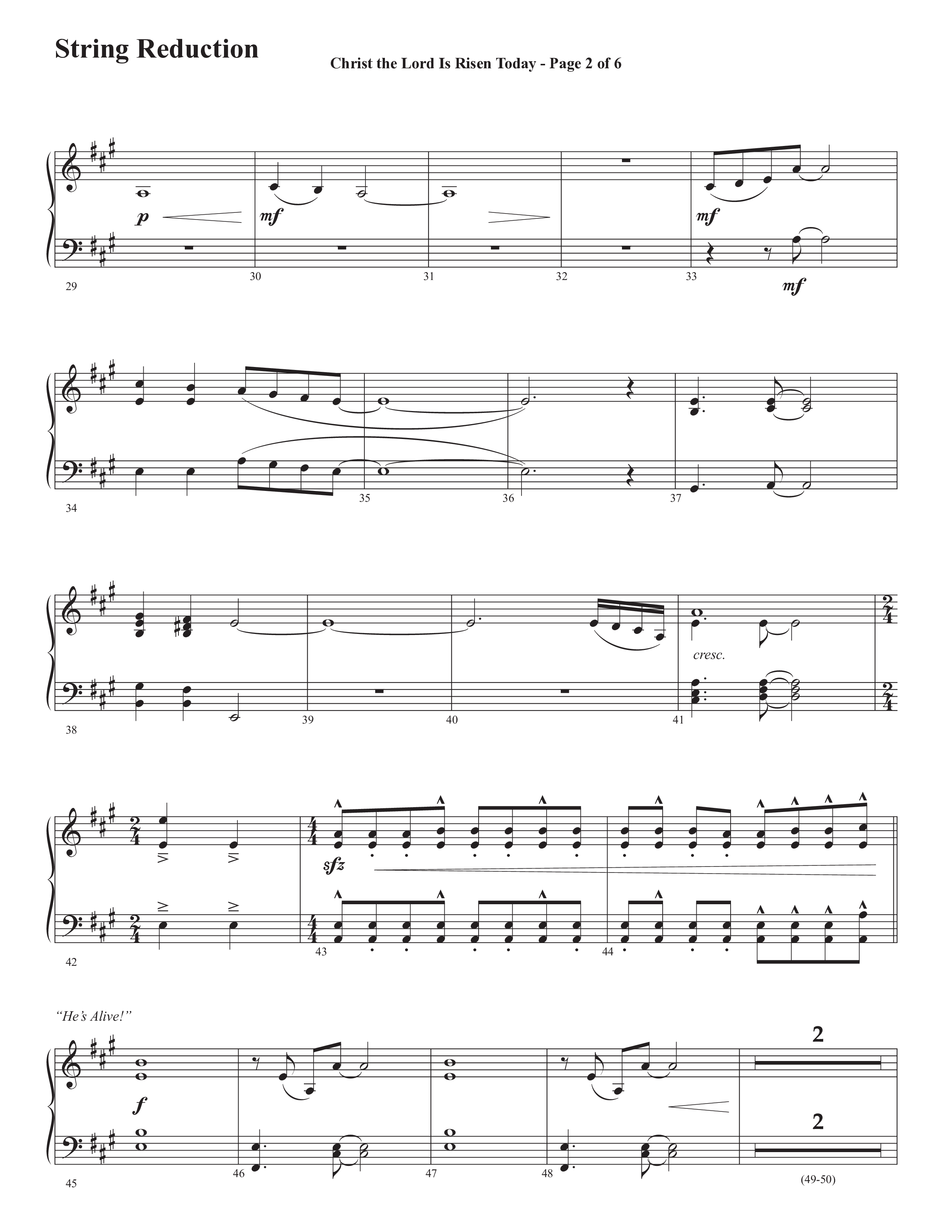 Christ The Lord Is Risen Today (He's Alive) (Choral Anthem SATB) String Reduction (Semsen Music / Arr. John Bolin / Orch. Cliff Duren)