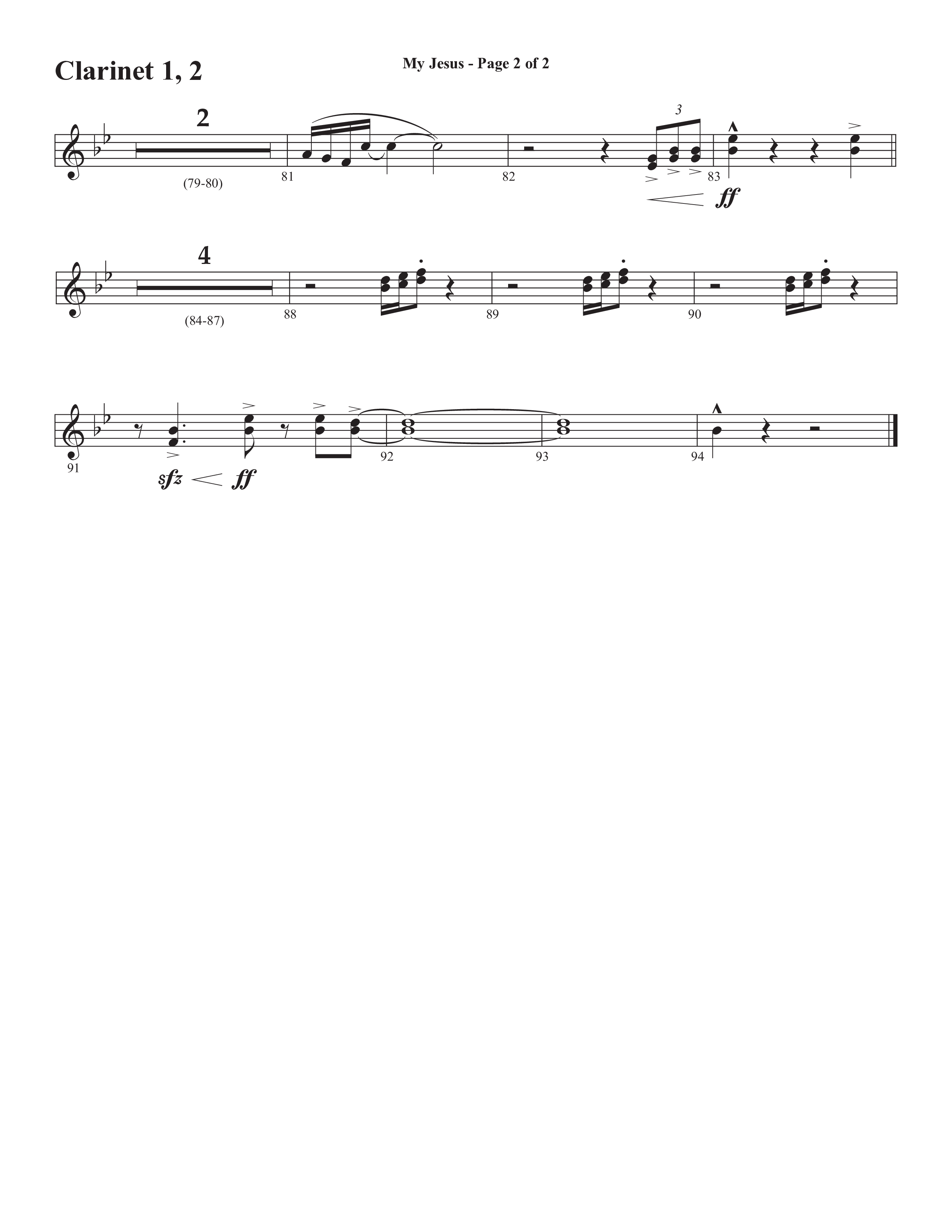 My Jesus (with My Jesus I Love Thee) (Choral Anthem SATB) Clarinet 1/2 (Semsen Music / Arr. Cliff Duren)