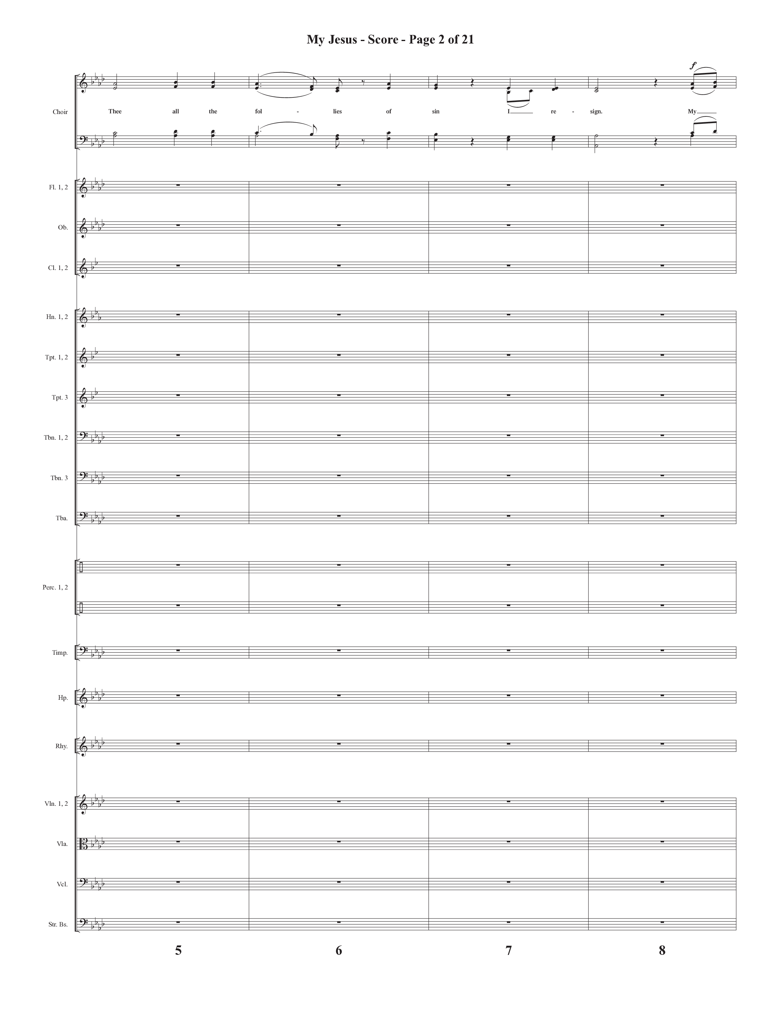 My Jesus (with My Jesus I Love Thee) (Choral Anthem SATB) Conductor's Score (Semsen Music / Arr. Cliff Duren)