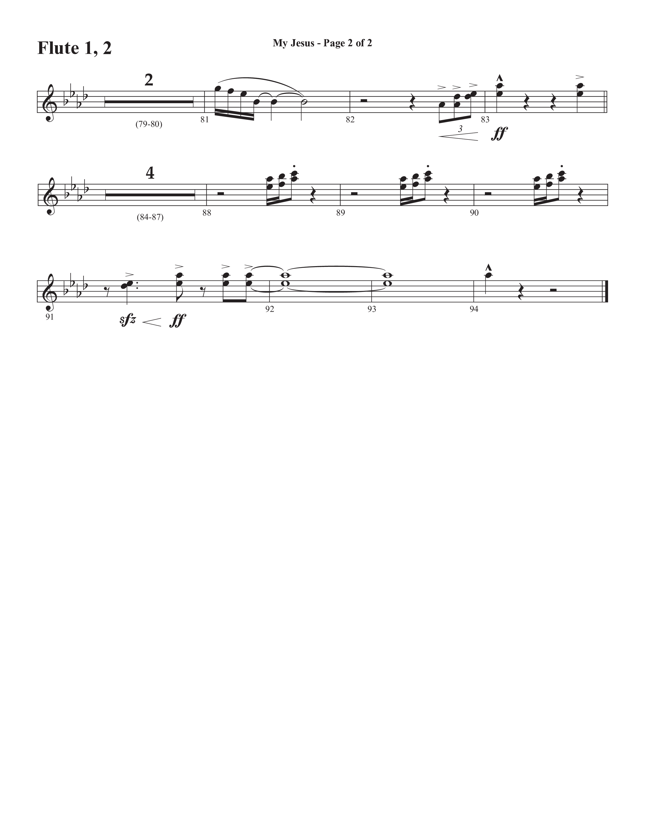 My Jesus (with My Jesus I Love Thee) (Choral Anthem SATB) Flute 1/2 (Semsen Music / Arr. Cliff Duren)