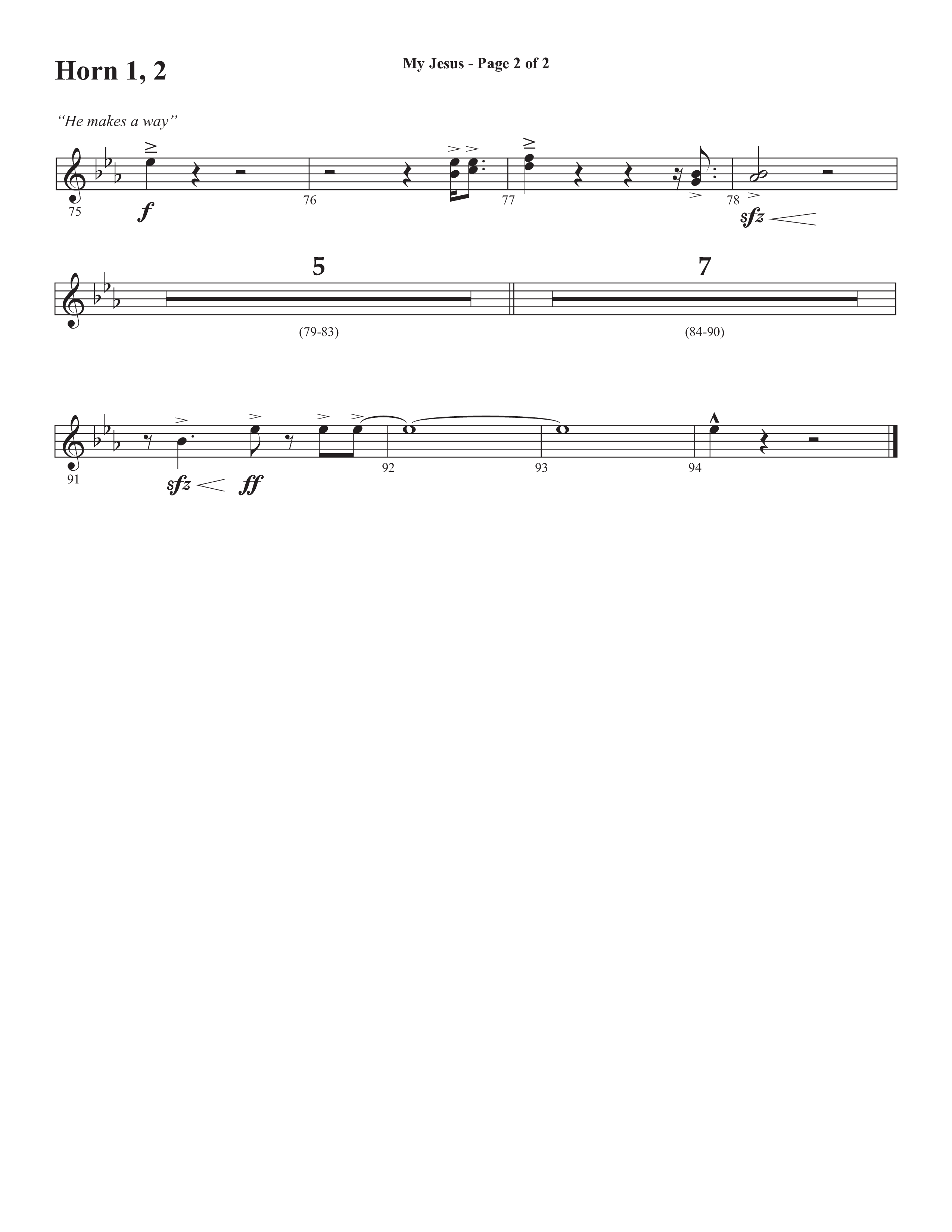 My Jesus (with My Jesus I Love Thee) (Choral Anthem SATB) French Horn 1/2 (Semsen Music / Arr. Cliff Duren)