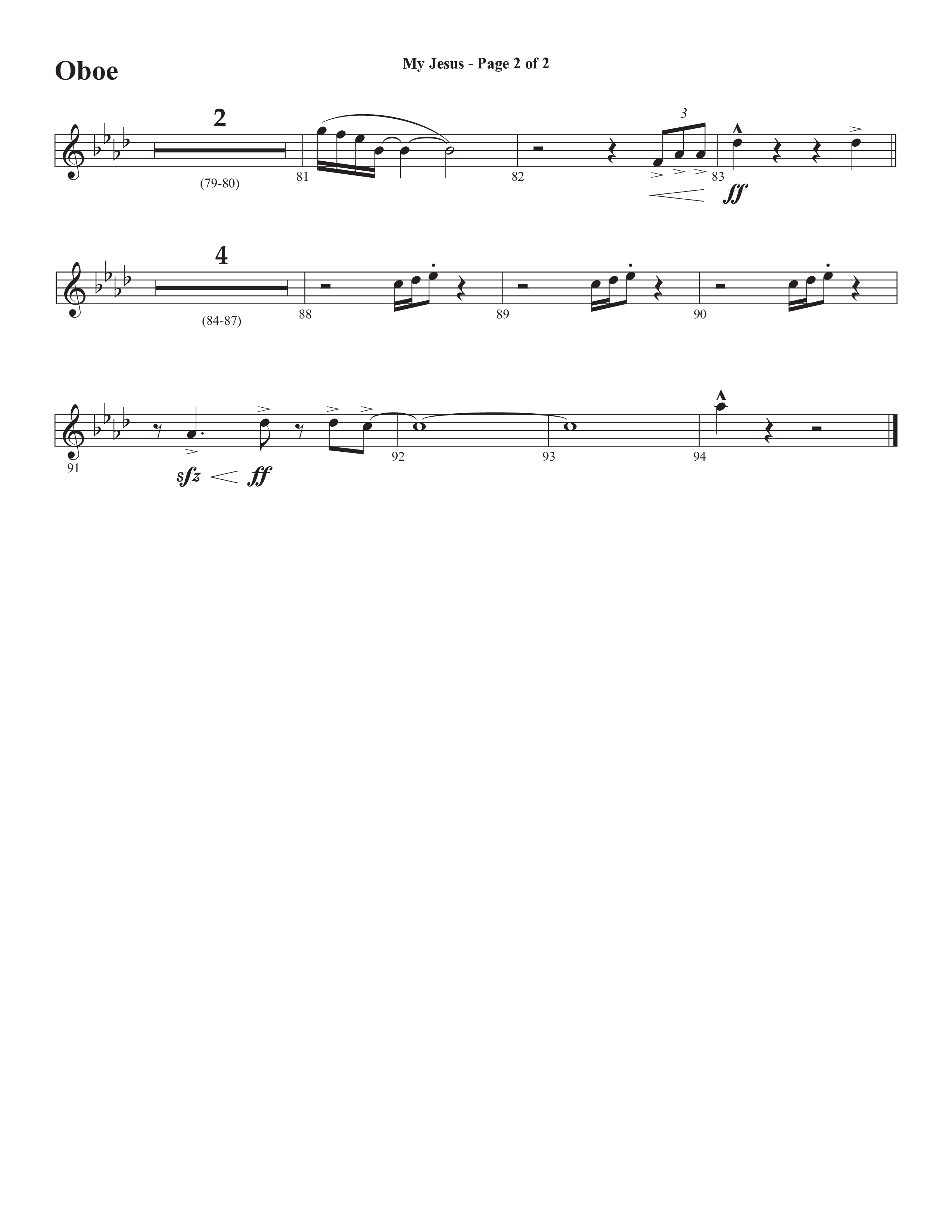 My Jesus (with My Jesus I Love Thee) (Choral Anthem SATB) Oboe (Semsen Music / Arr. Cliff Duren)