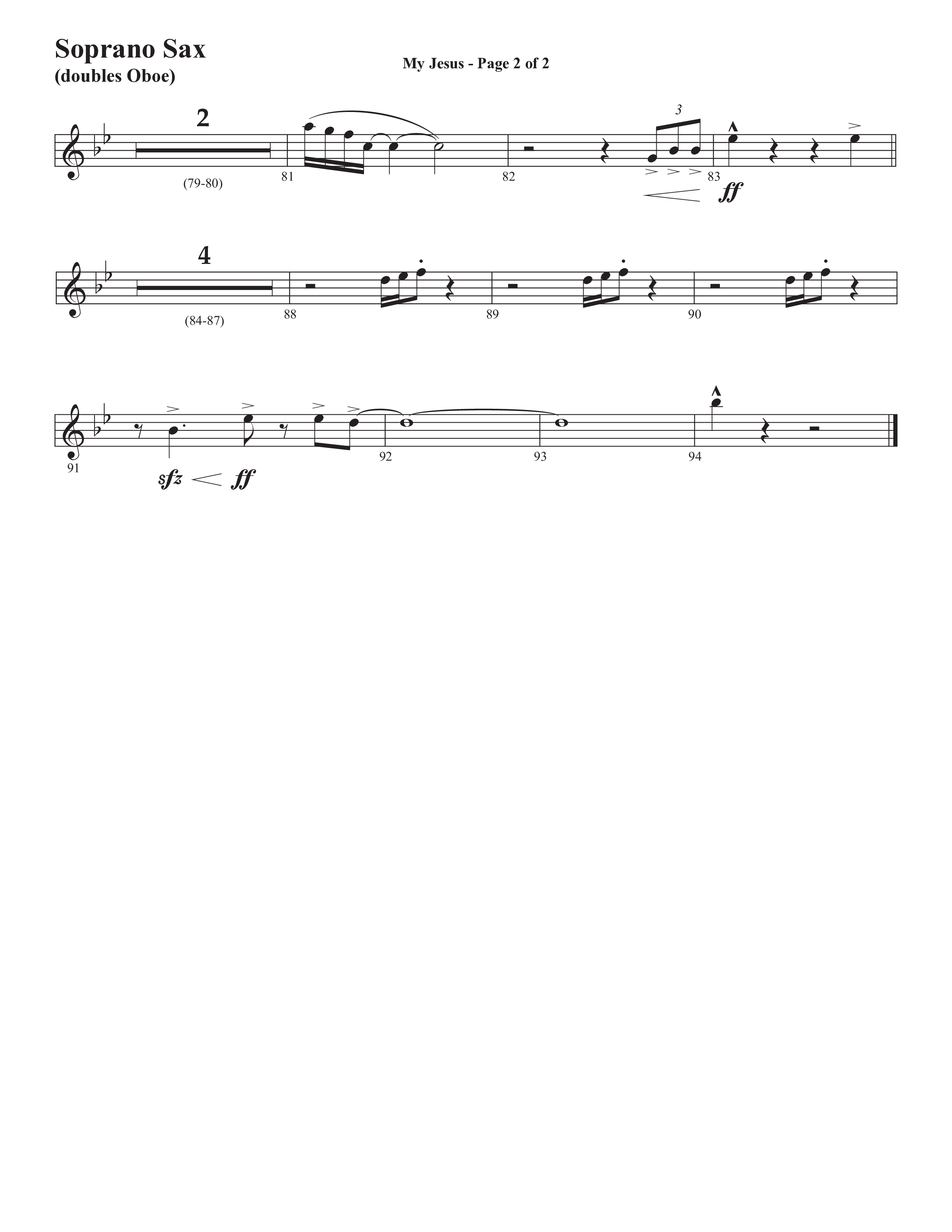 My Jesus (with My Jesus I Love Thee) (Choral Anthem SATB) Soprano Sax (Semsen Music / Arr. Cliff Duren)