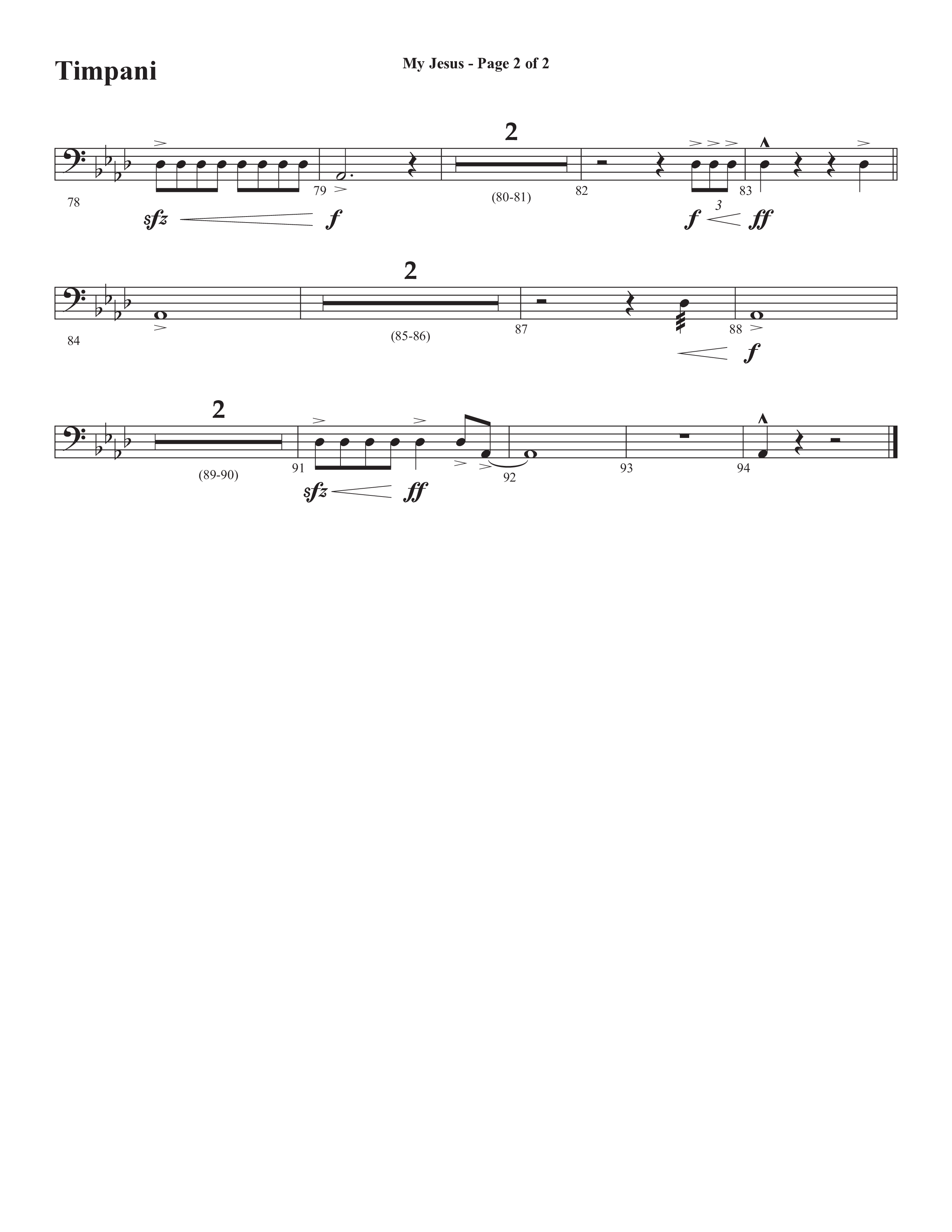 My Jesus (with My Jesus I Love Thee) (Choral Anthem SATB) Timpani (Semsen Music / Arr. Cliff Duren)